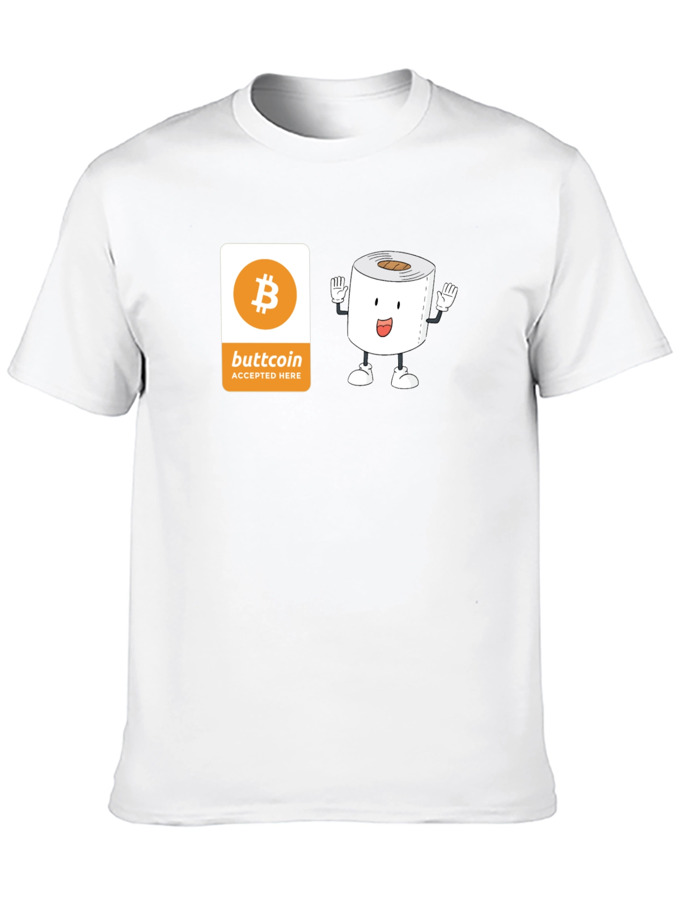 Buttcoin Crypto Toilet Paper Funny Black T-Shirt