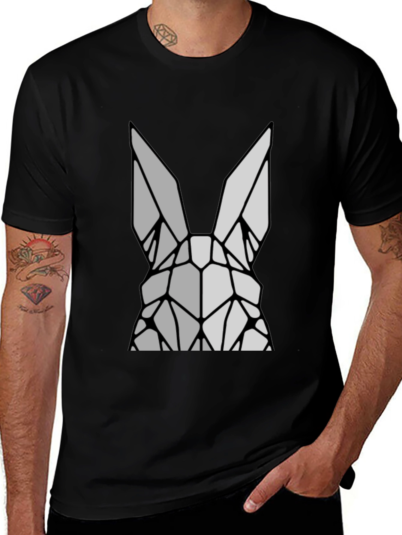 Geometric Rabbit Graphic T-Shirt