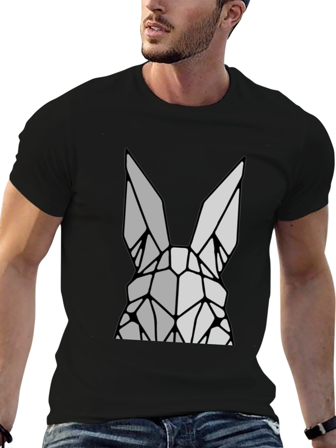Geometric Rabbit Graphic T-Shirt