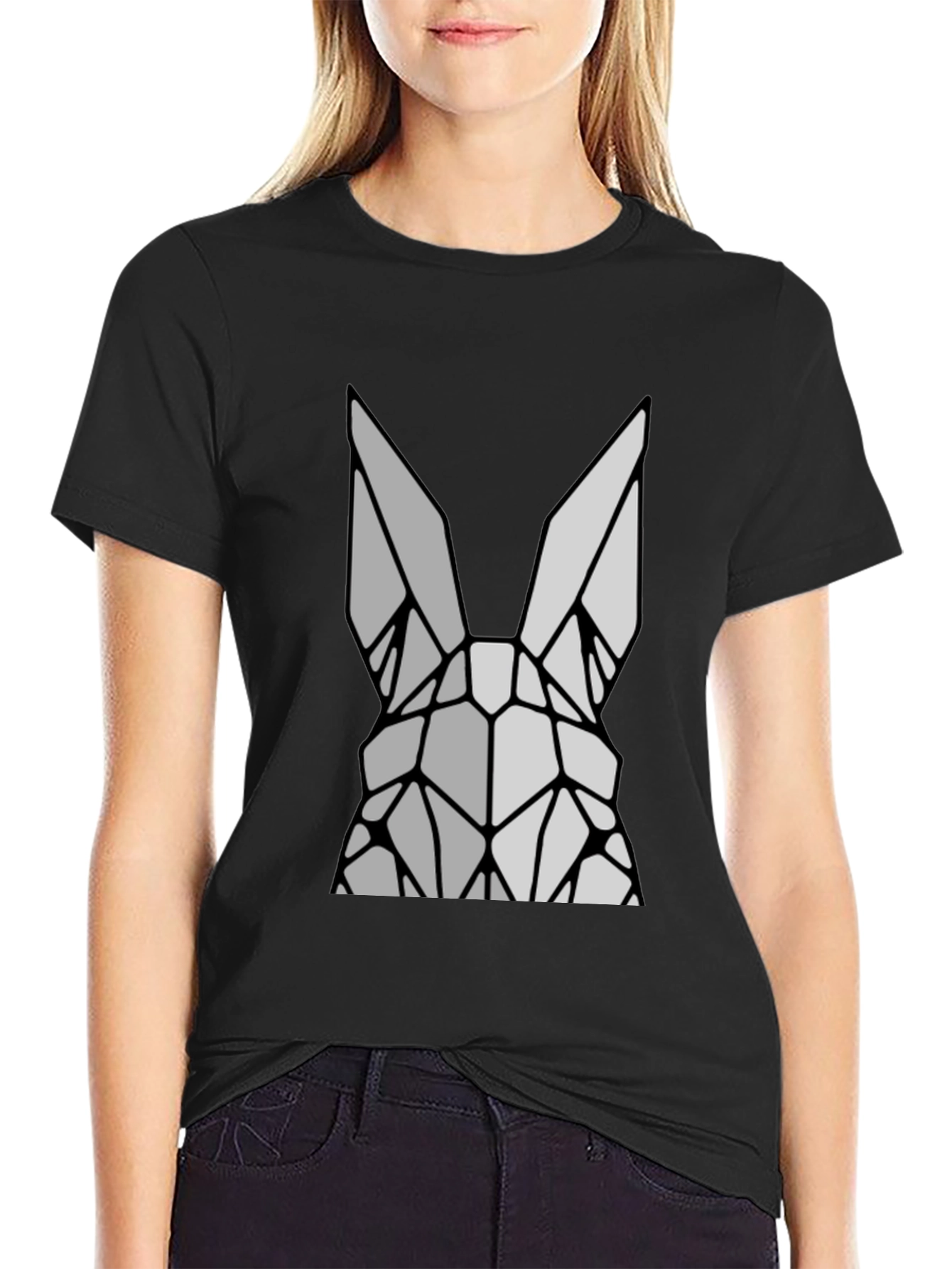 Geometric Rabbit Graphic T-Shirt