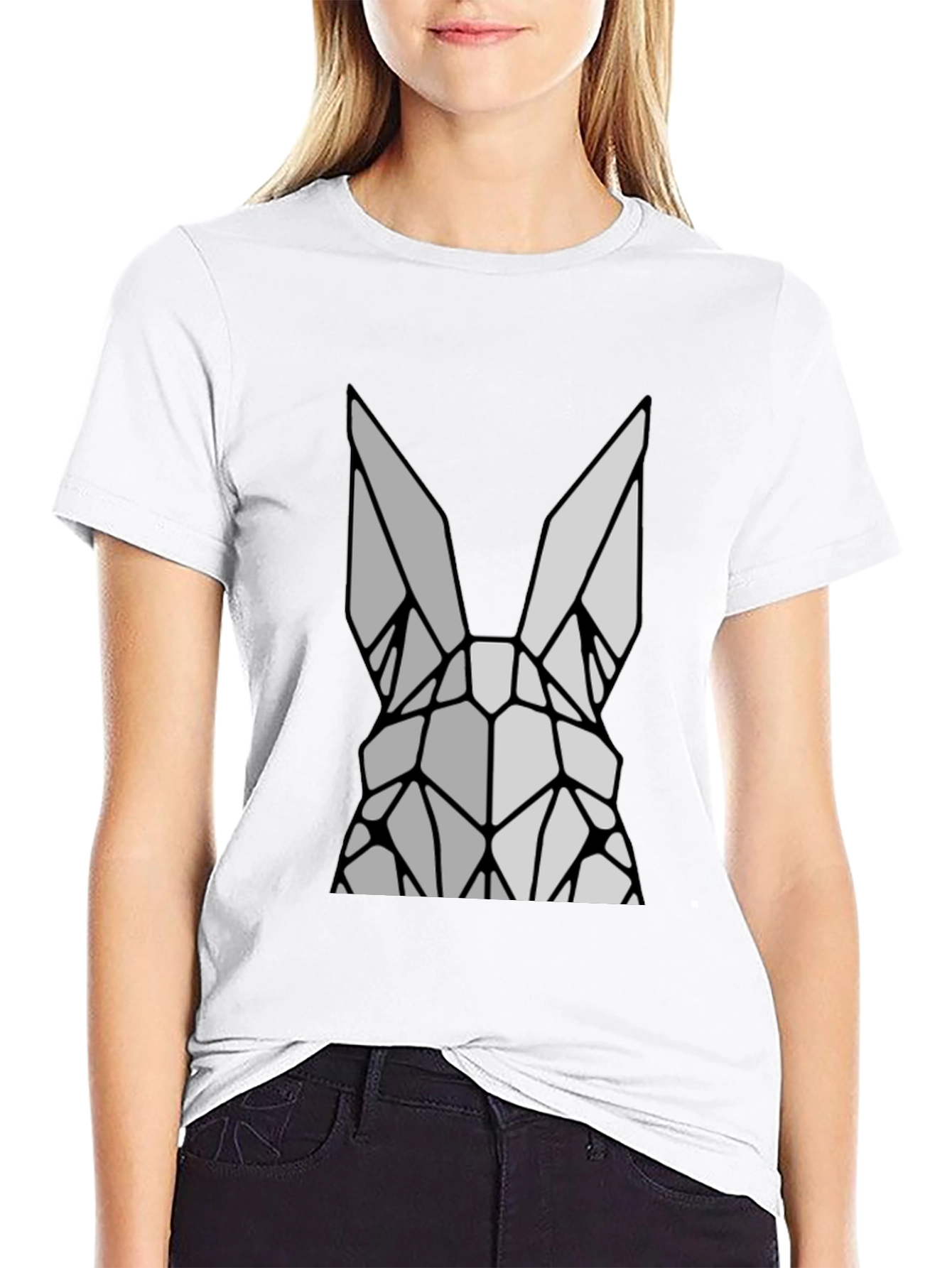 Geometric Rabbit Graphic T-Shirt