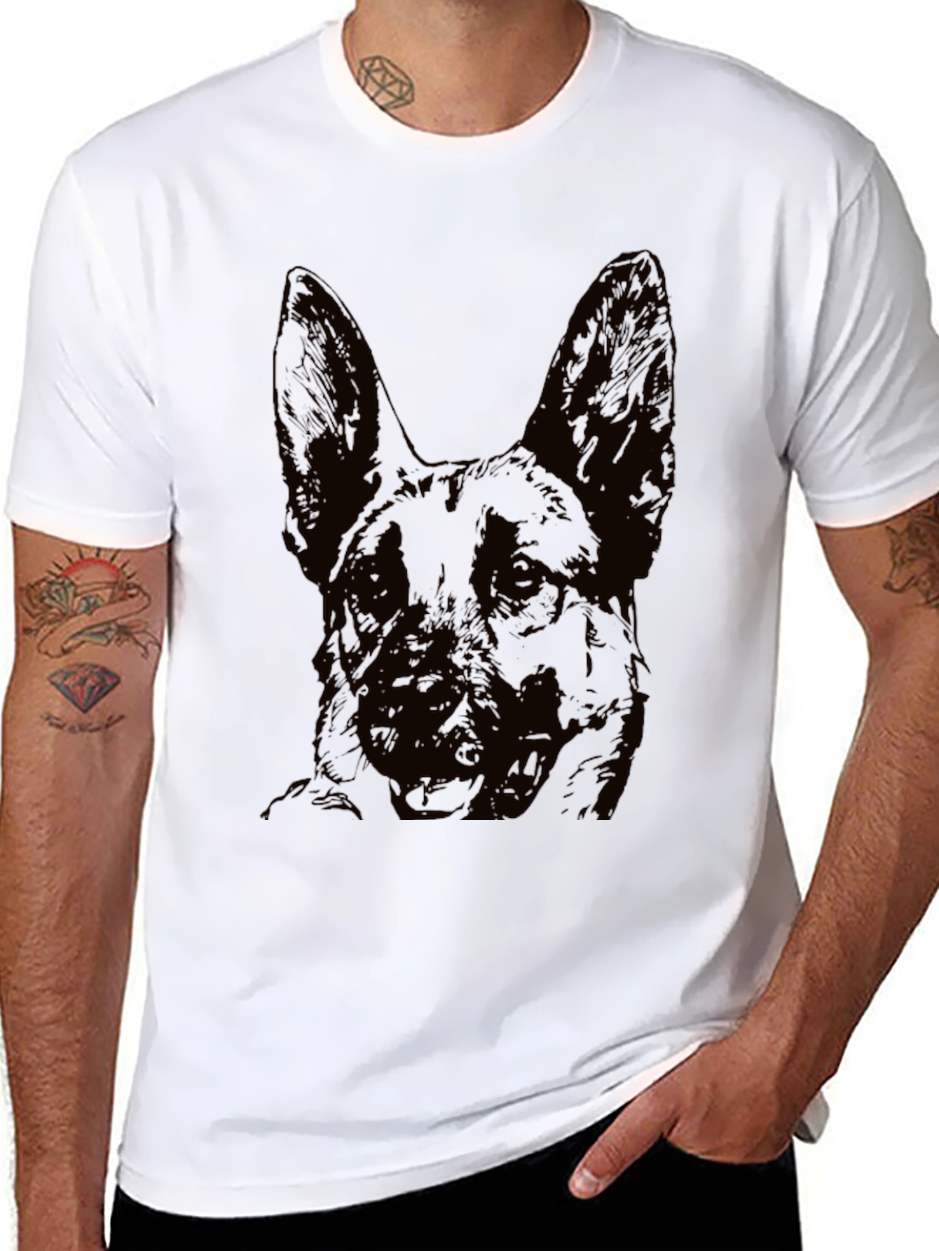 German Shepherd Graphic Tee - Black