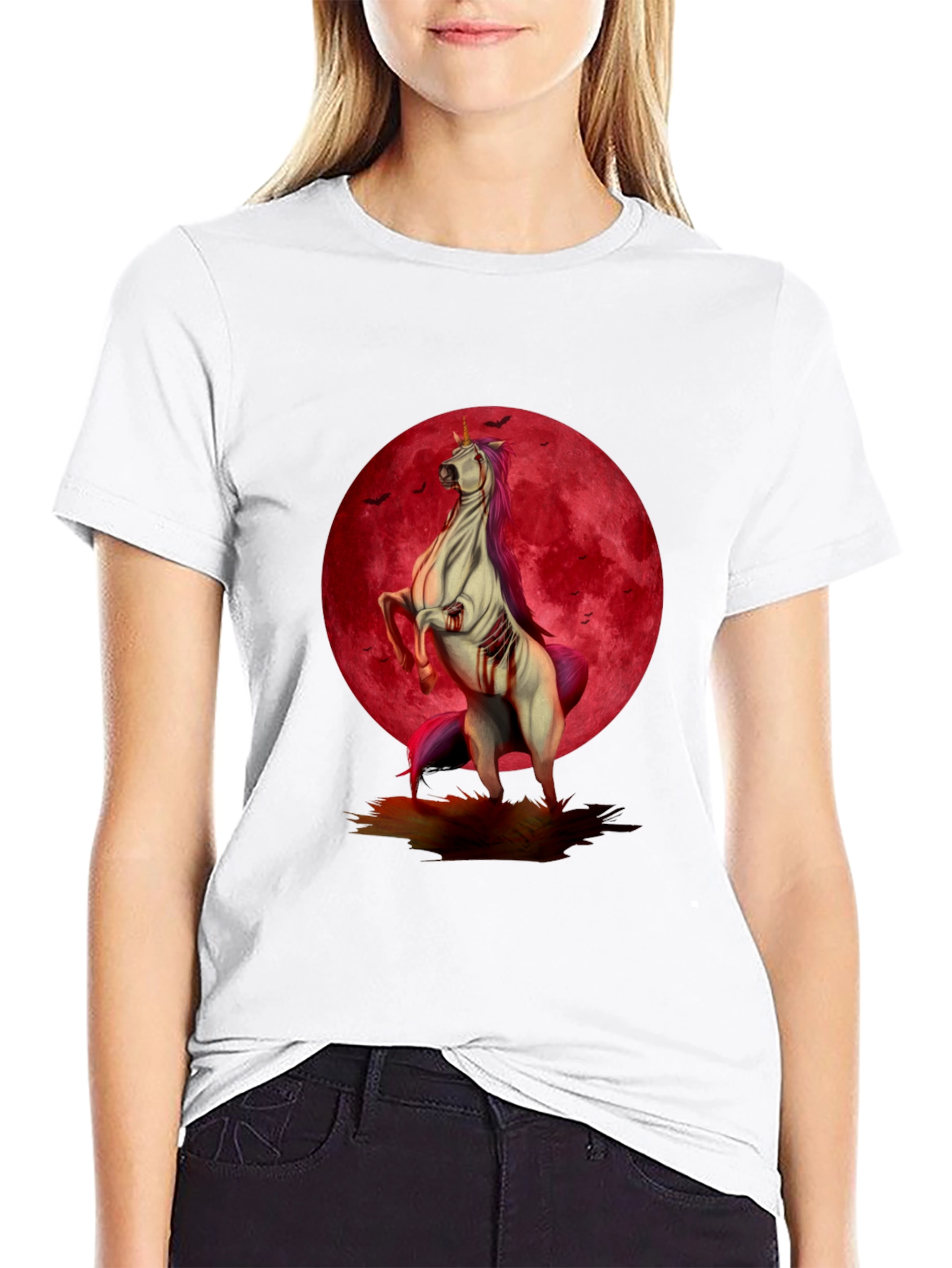 Zombie Unicorn Moon Graphic Tee