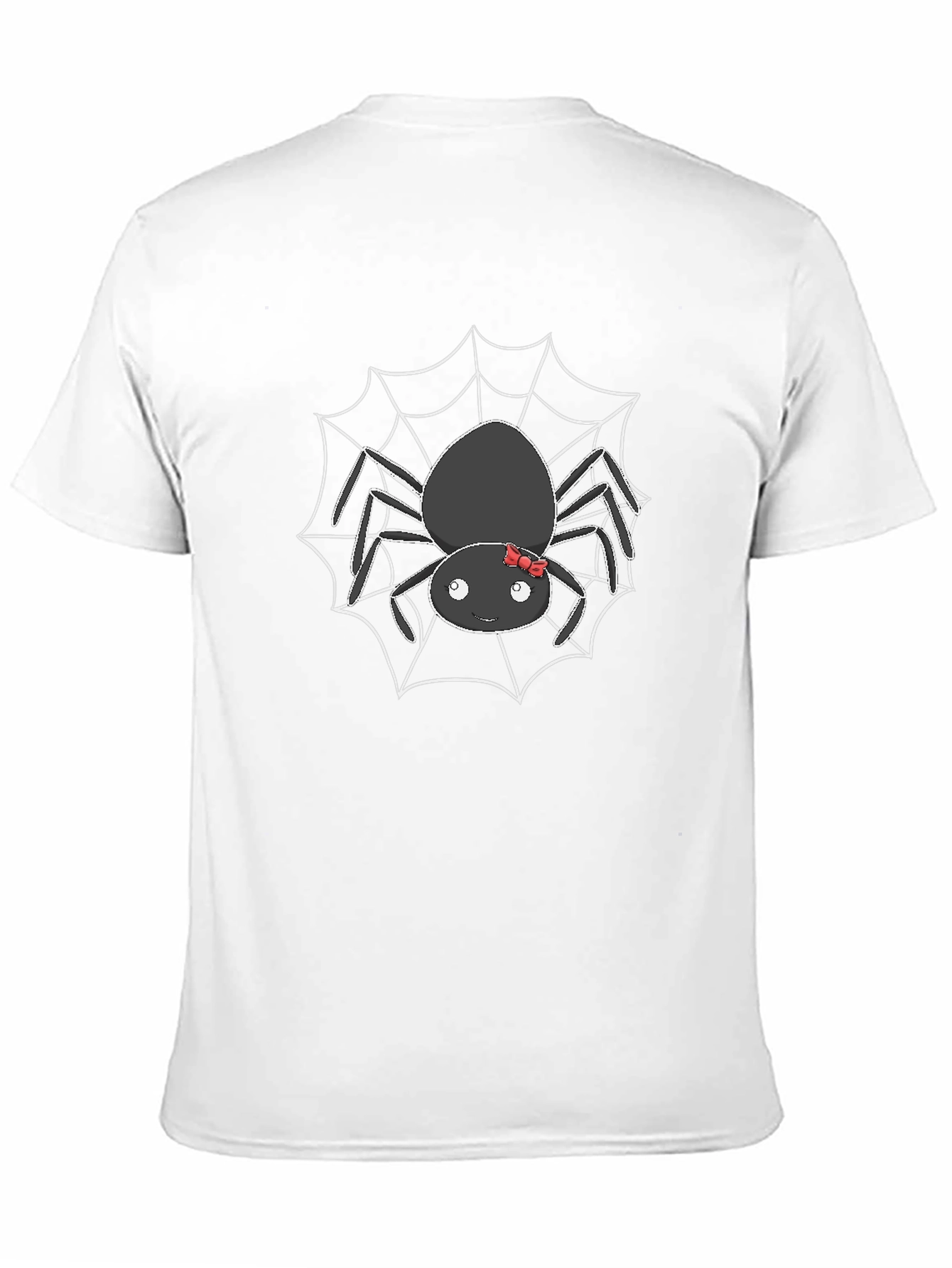 Cute Spider Web Graphic T-Shirt - Black