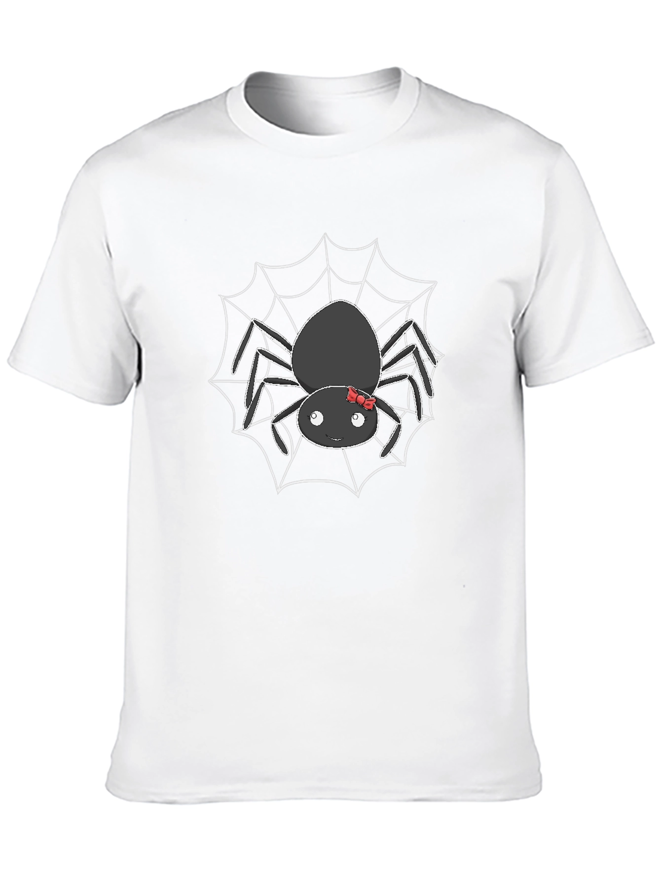 Cute Spider Web Graphic T-Shirt - Black