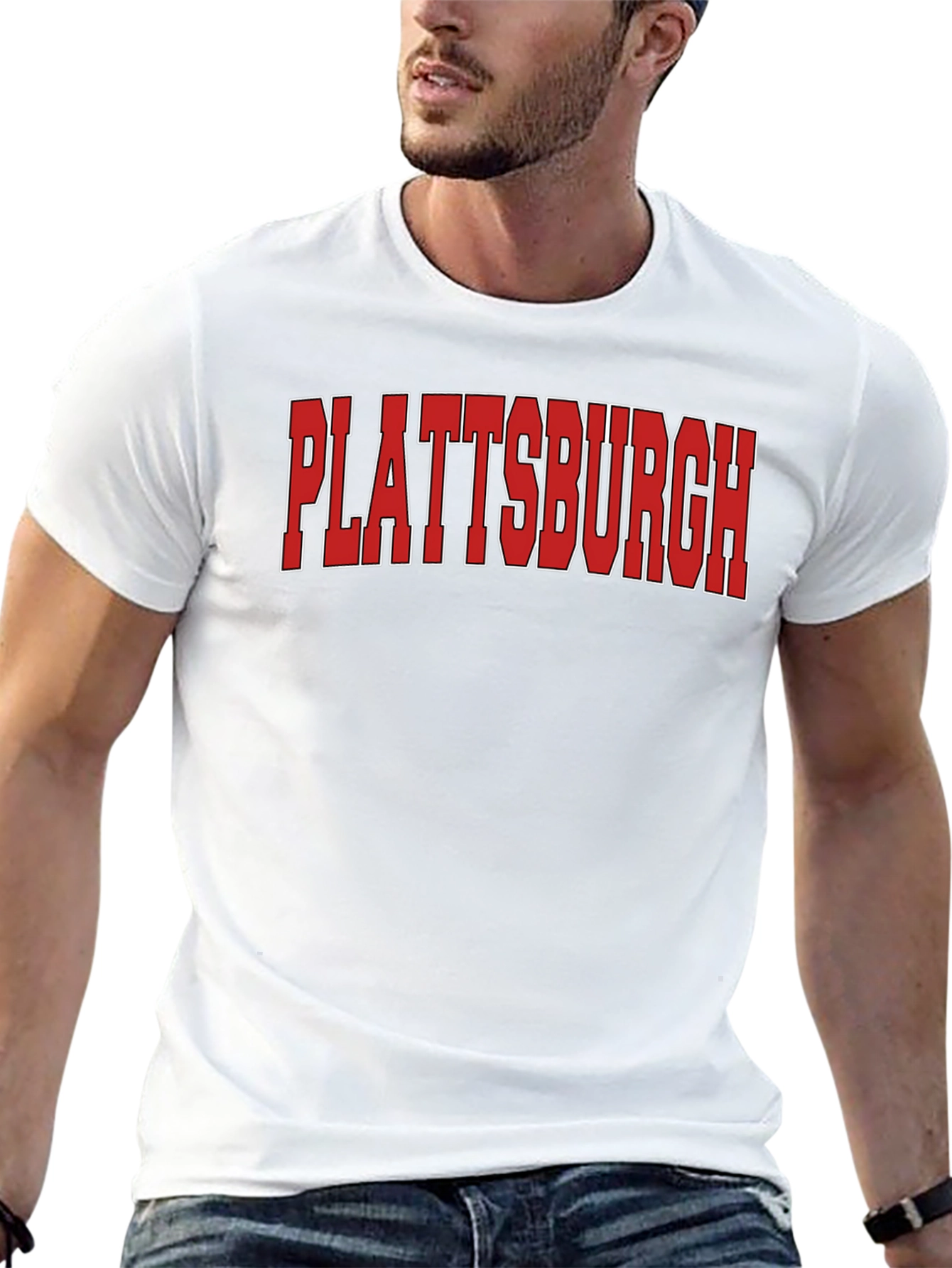 Plattsburgh Bold Graphic Tee - Classic Crew Neck T-Shirt