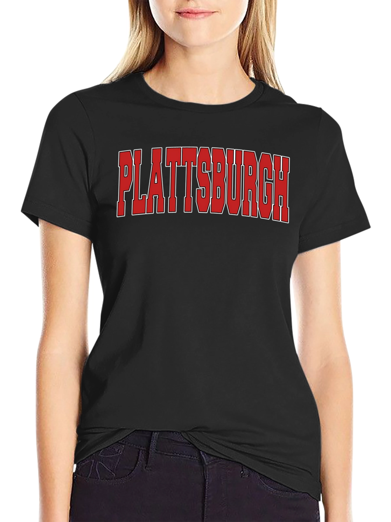Plattsburgh Bold Graphic Tee - Classic Crew Neck T-Shirt