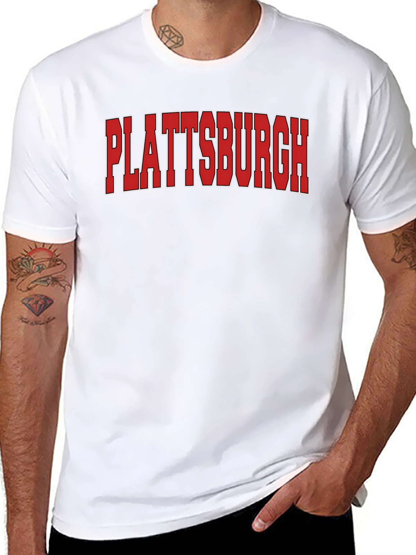 Plattsburgh Bold Graphic Tee - Classic Crew Neck T-Shirt