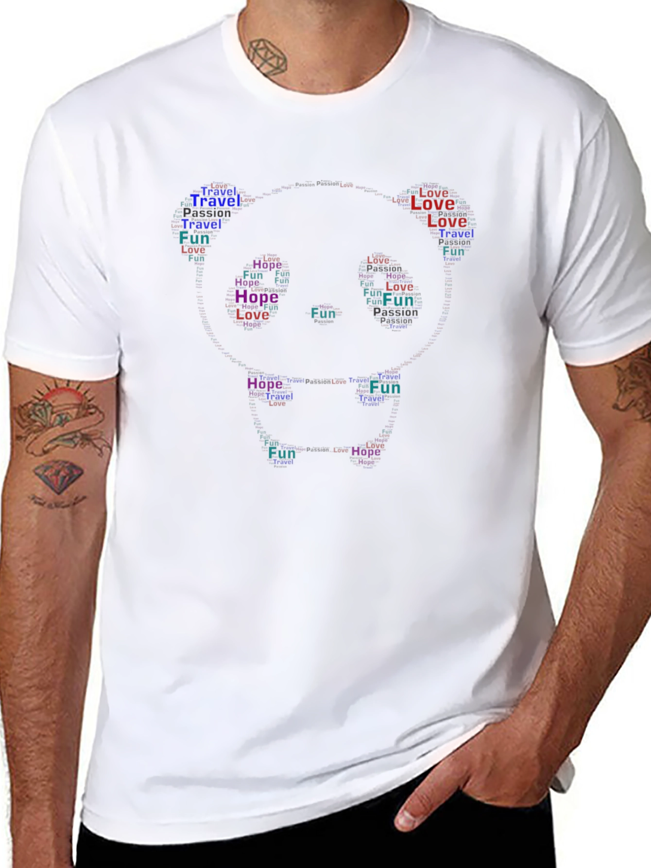 Word Art Face Graphic T-Shirt