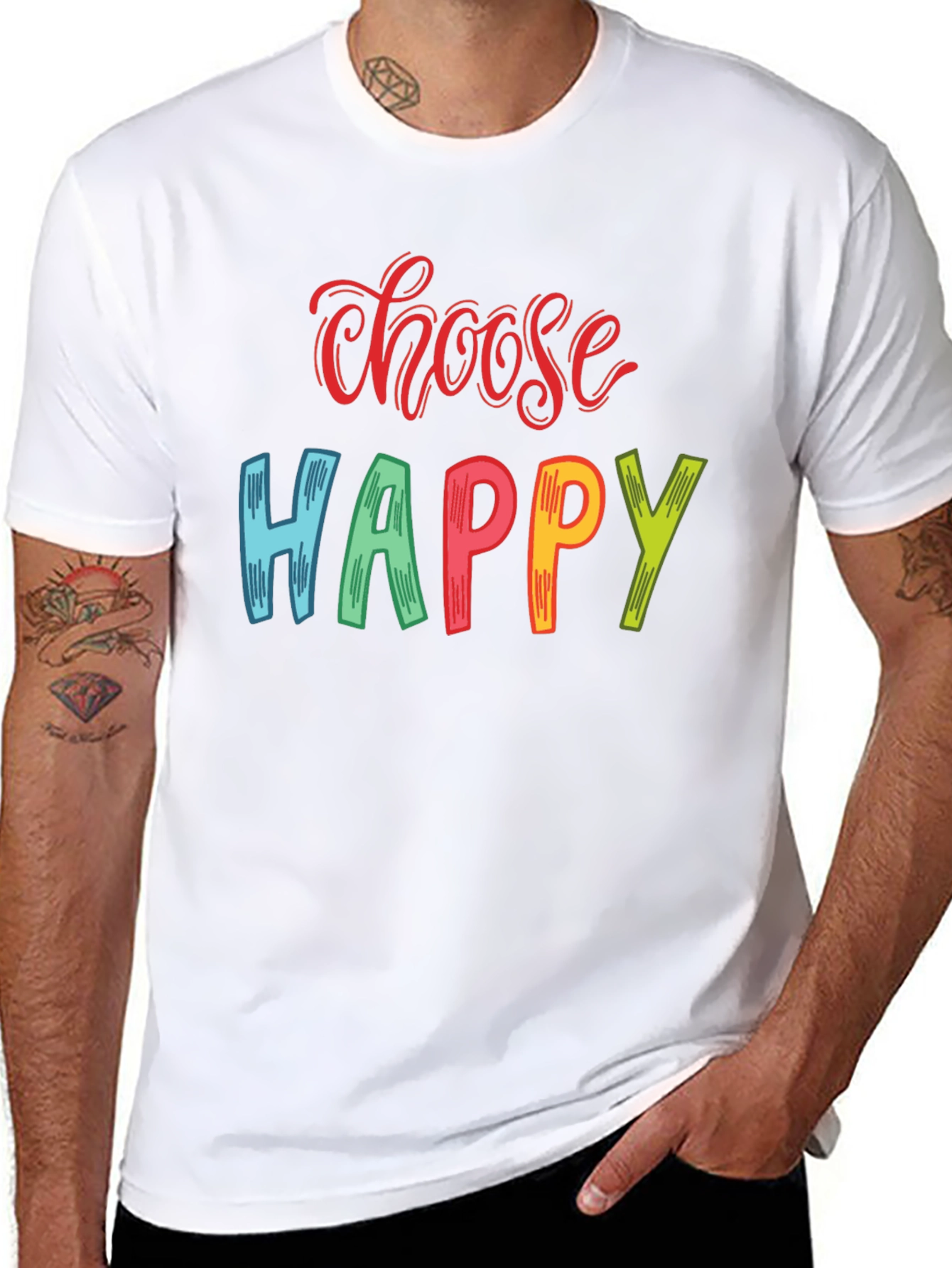 Choose Happy Graphic Tee - Positive Vibes T-Shirt