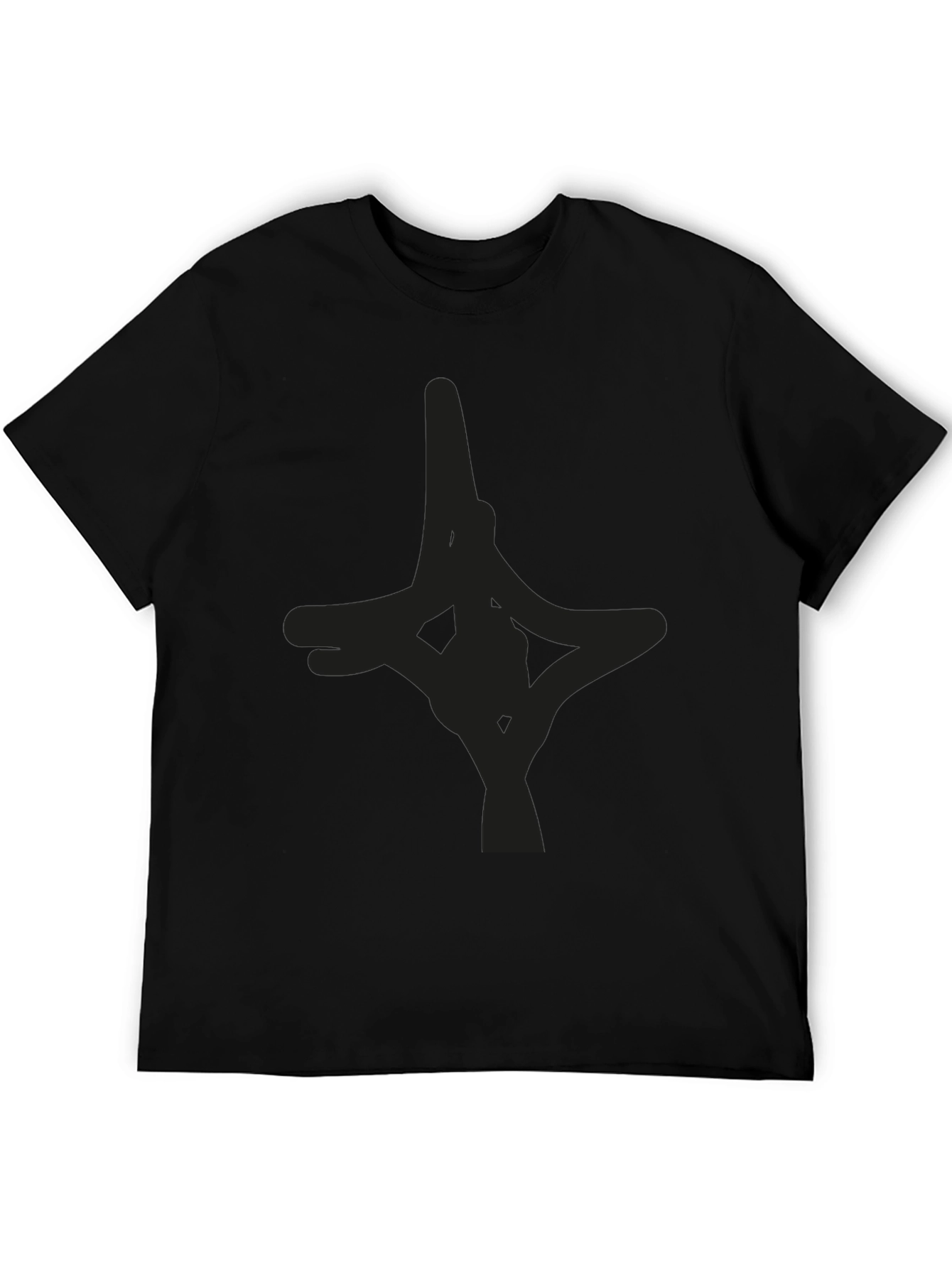 Mens Black Graphic Tee - Abstract Design