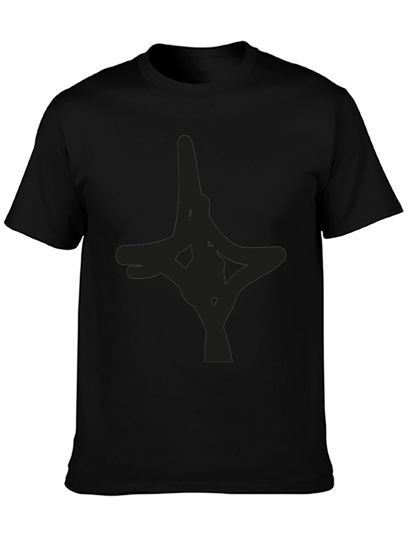 Mens Black Graphic Tee - Abstract Design
