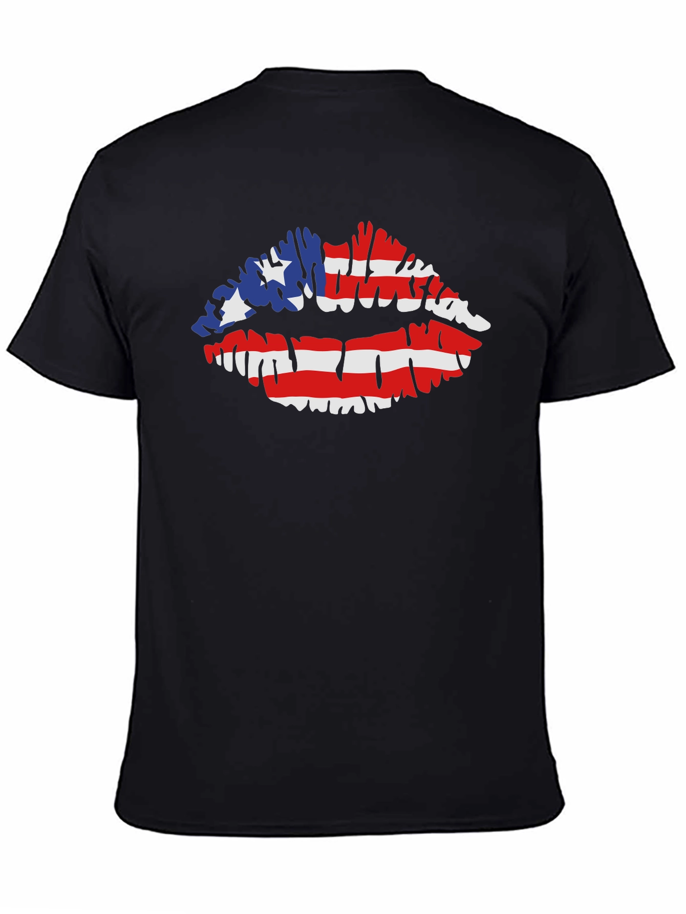 American Flag Lips T-Shirt Patriotic Kiss Tee