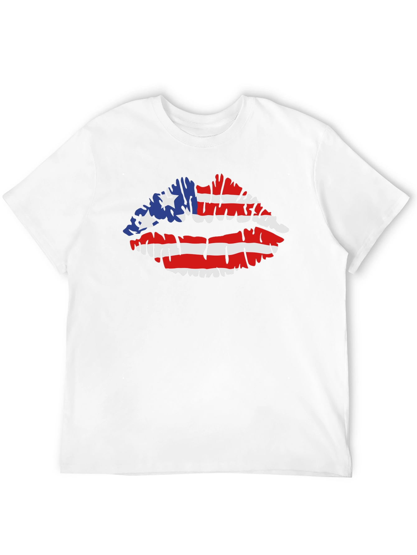 American Flag Lips T-Shirt Patriotic Kiss Tee
