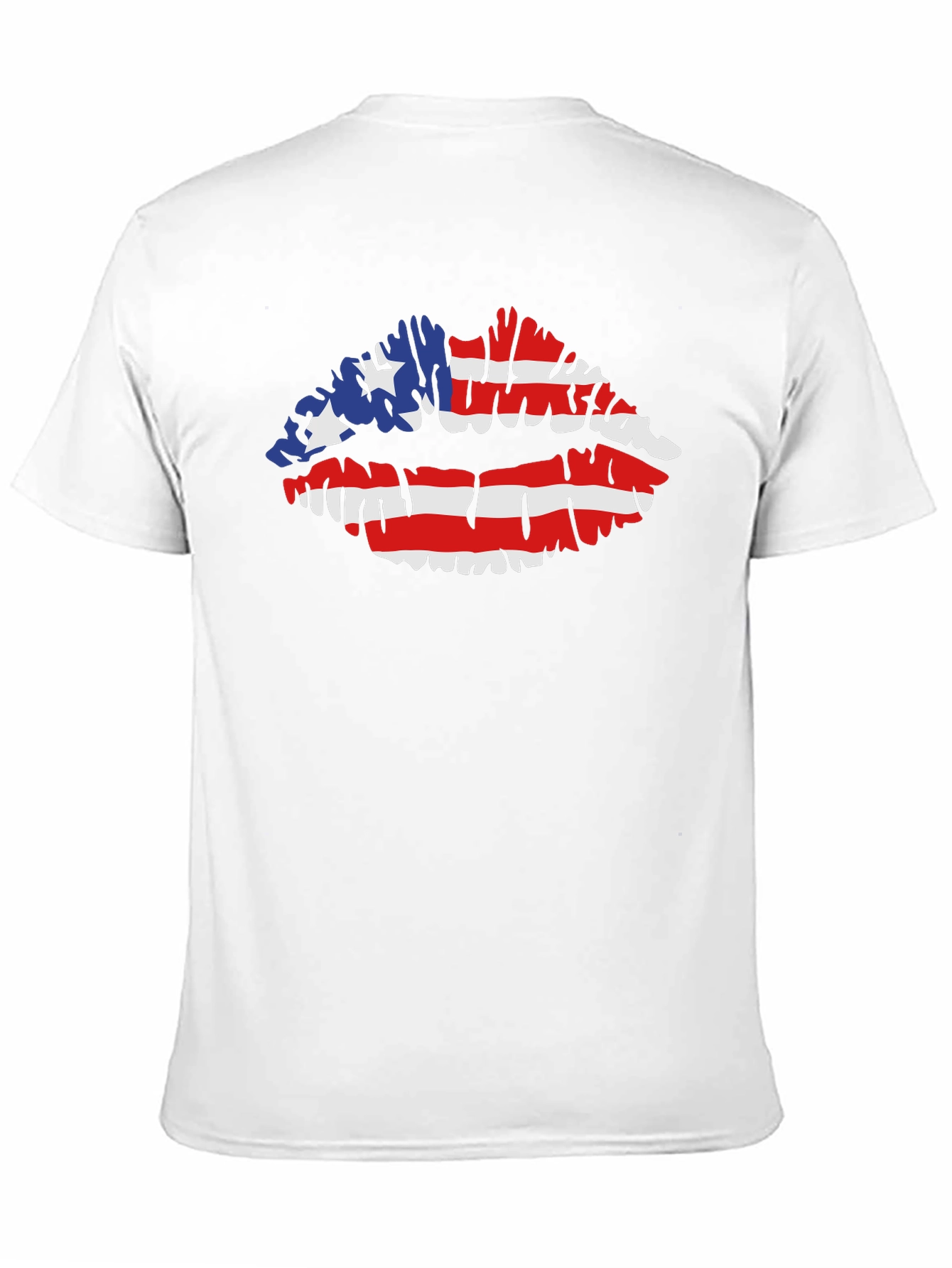 American Flag Lips T-Shirt Patriotic Kiss Tee