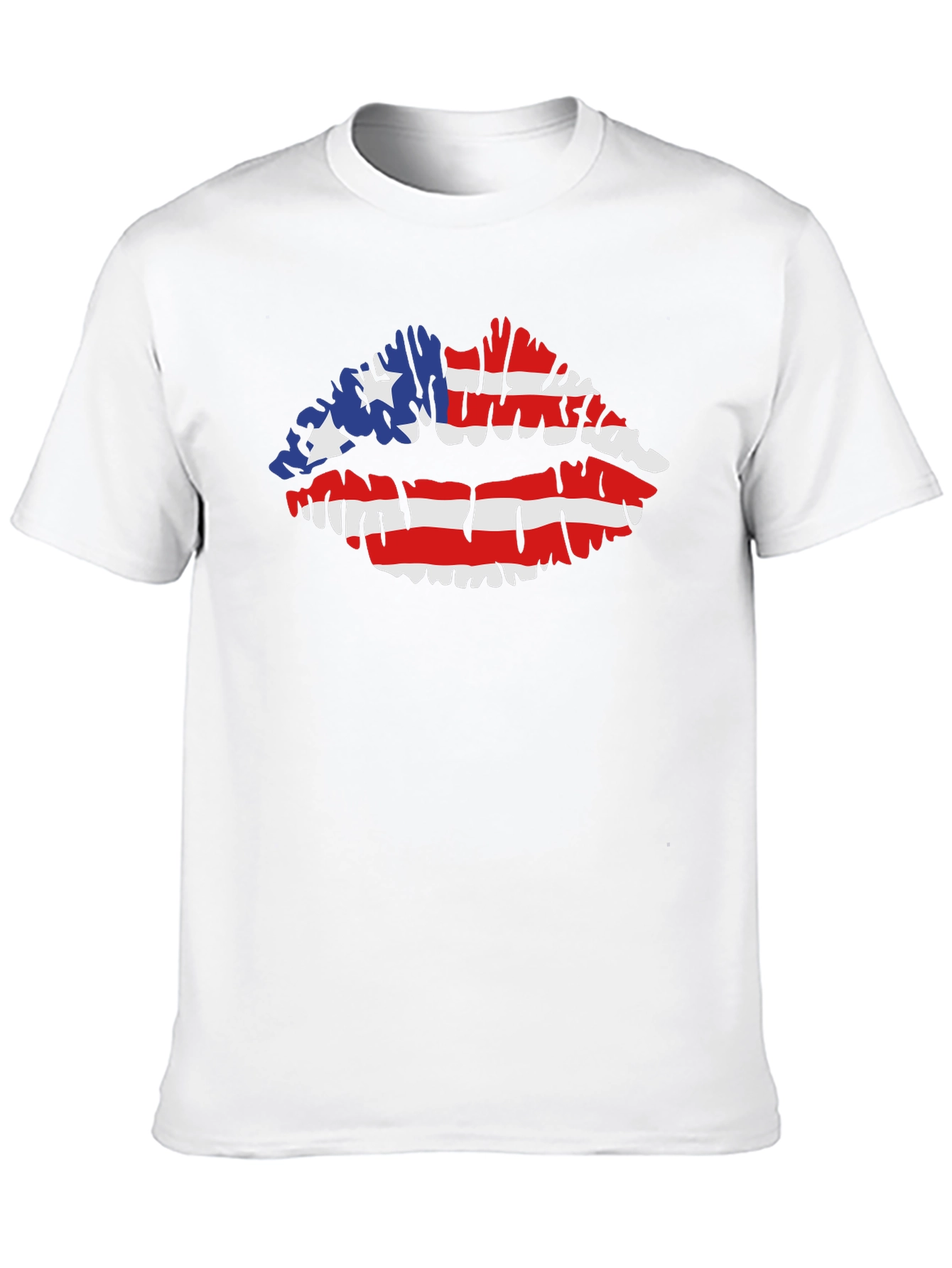American Flag Lips T-Shirt Patriotic Kiss Tee