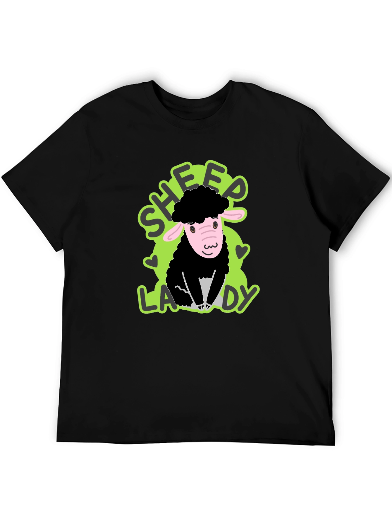 Sheep Lady Black T-Shirt