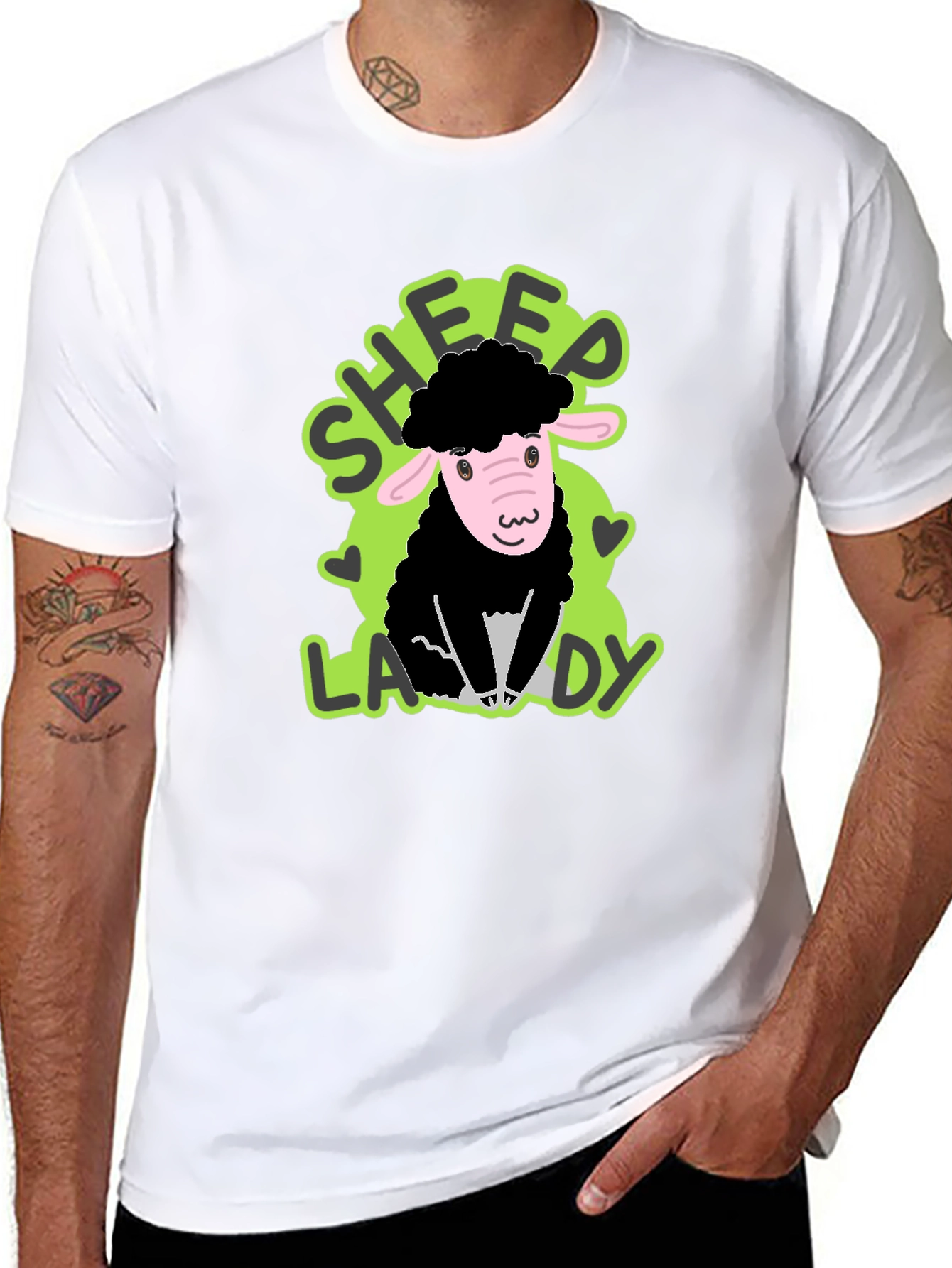 Sheep Lady Black T-Shirt