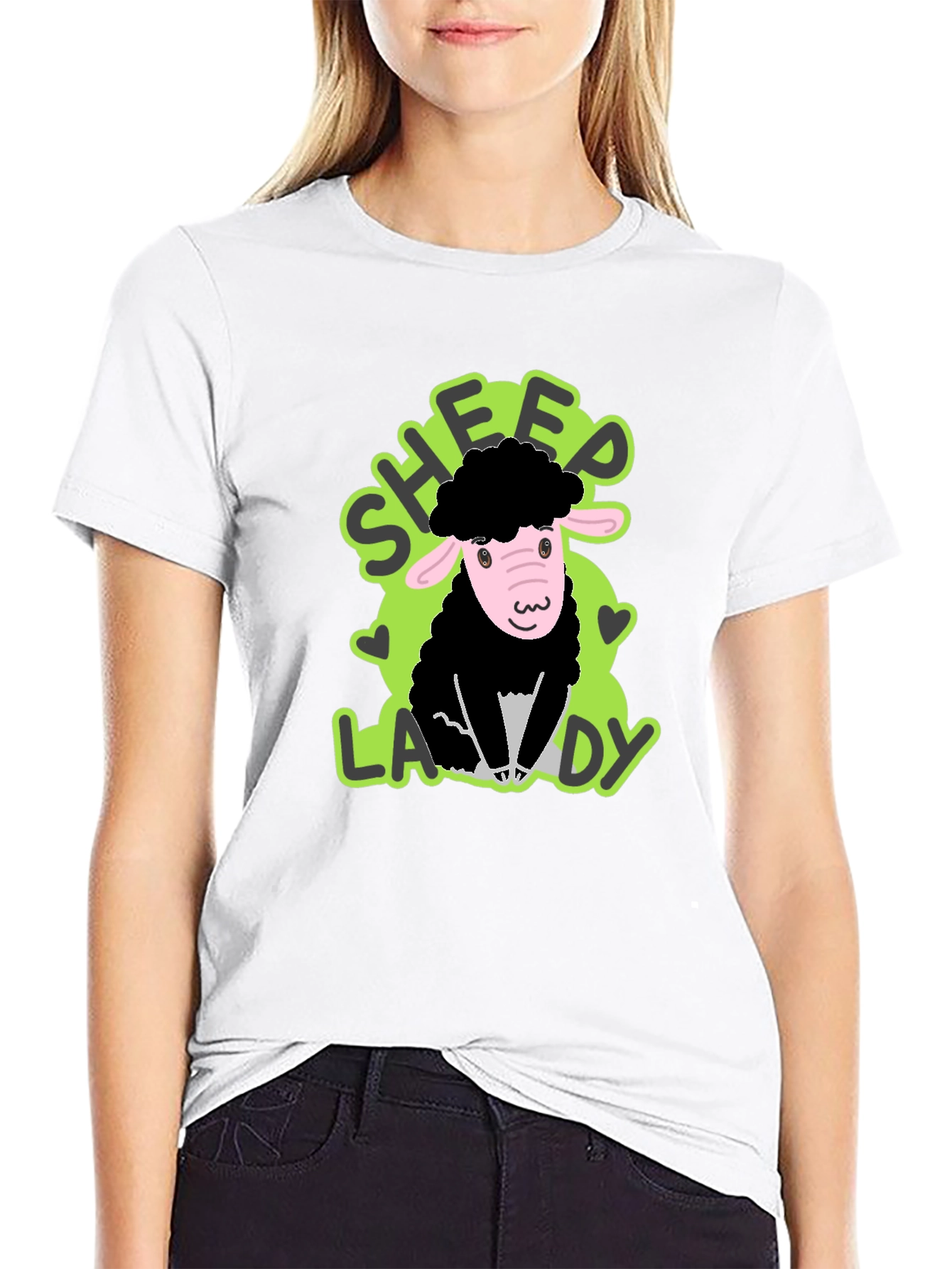 Sheep Lady Black T-Shirt