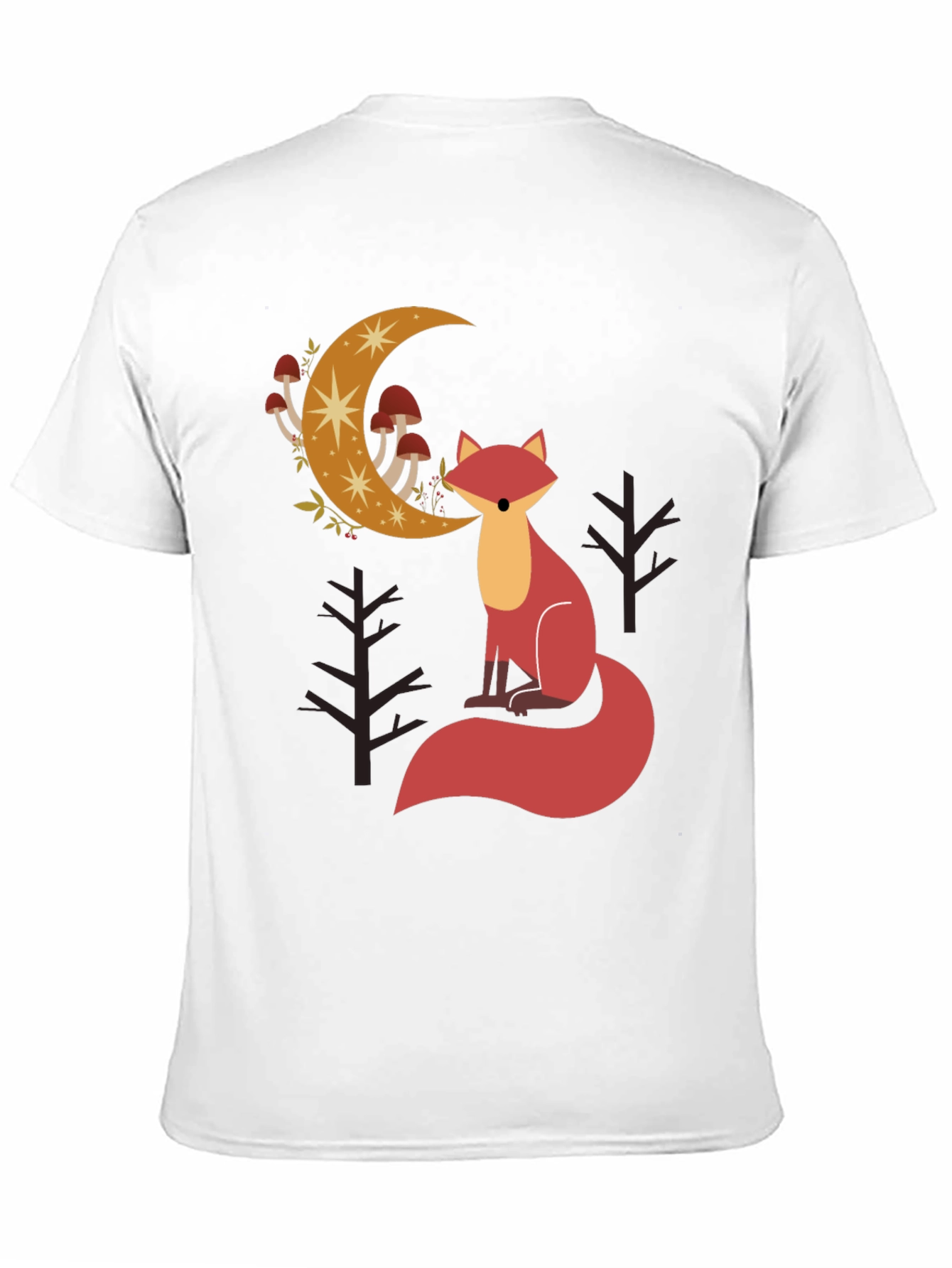 Fox and Moon Graphic Tee - Black Cotton Blend