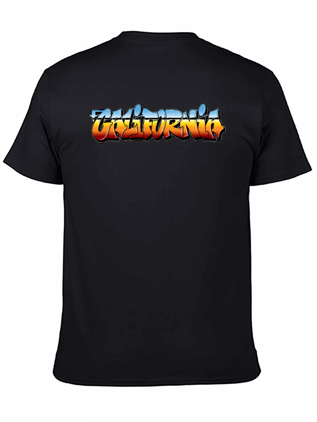 California Graffiti T-Shirt - Black Crew Neck Tee
