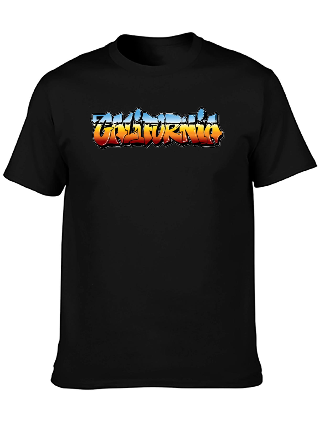California Graffiti T-Shirt - Black Crew Neck Tee