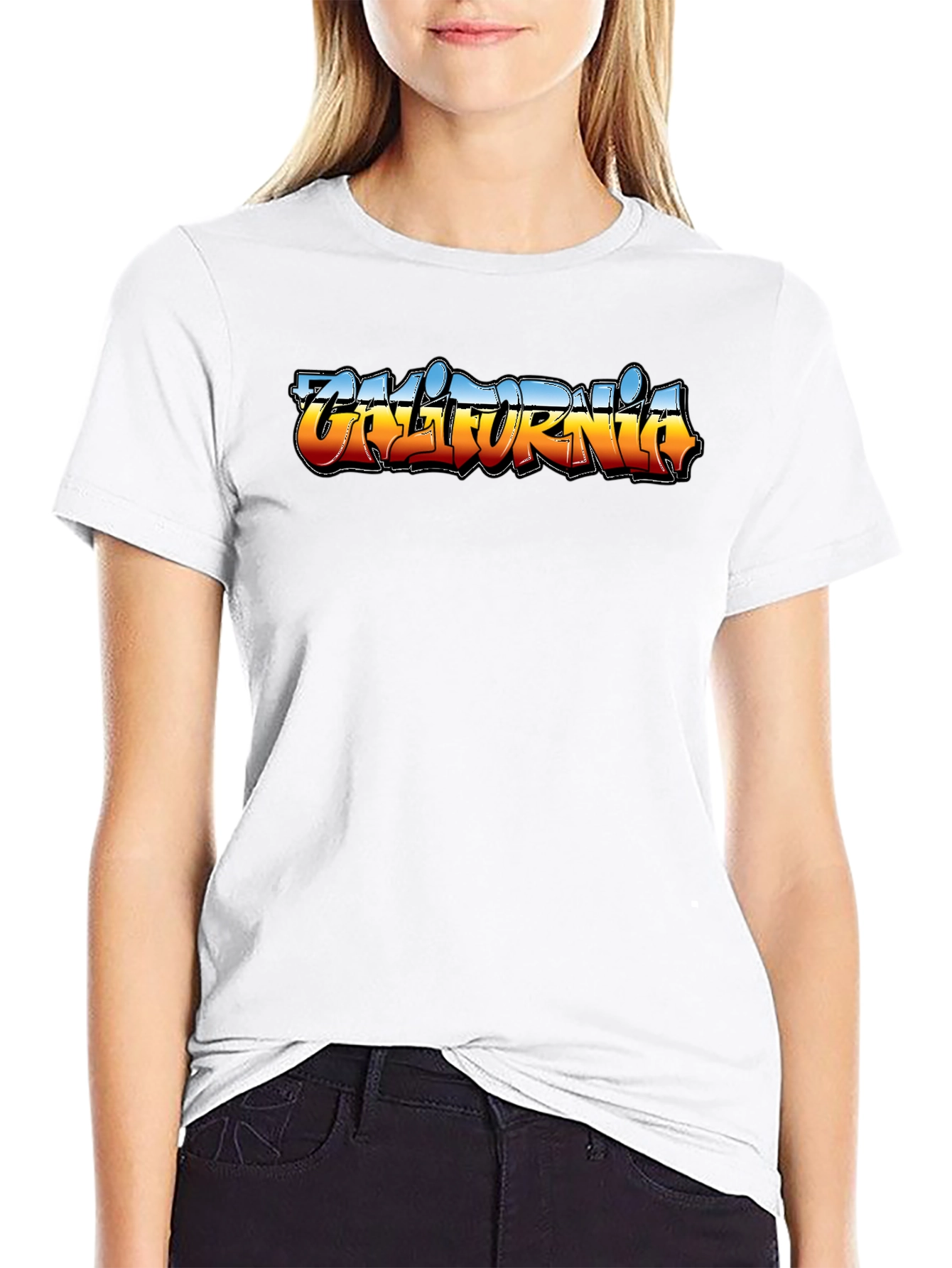 California Graffiti T-Shirt - Black Crew Neck Tee