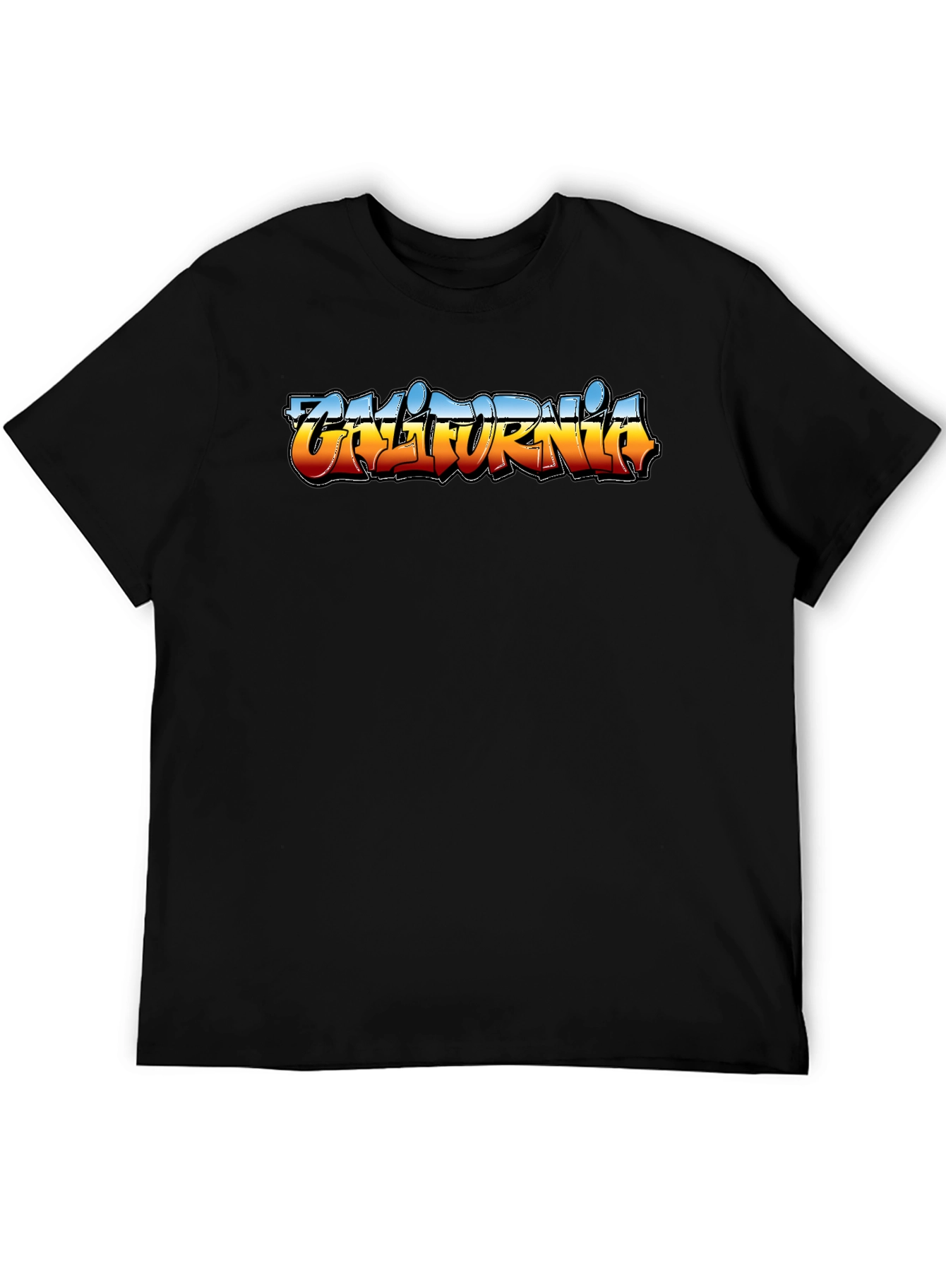 California Graffiti T-Shirt - Black Crew Neck Tee