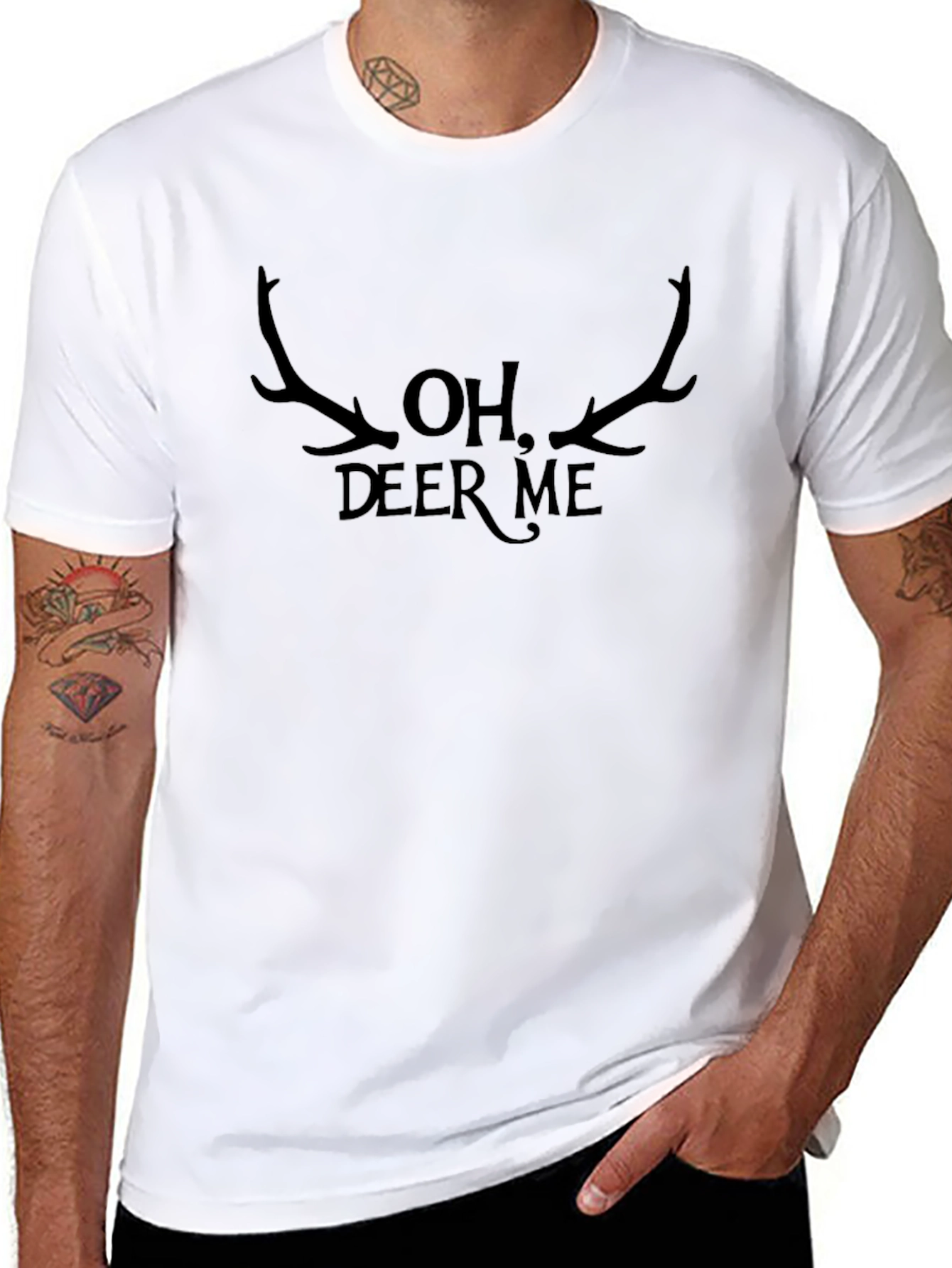 Oh Deer Me Black Graphic Tee