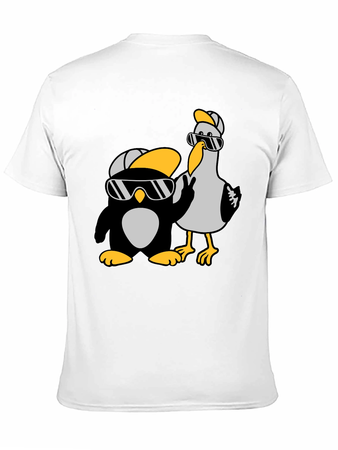 Cool Cartoon Animal Graphic Tee - Black