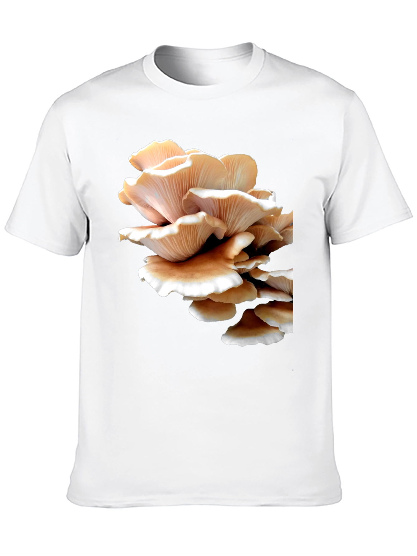 Mushroom Print Black Tee - Unique Graphic T-Shirt