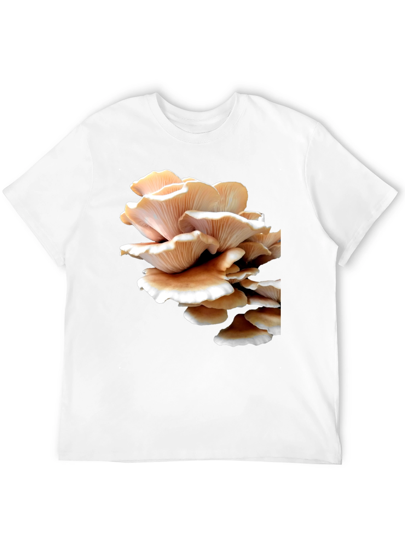Mushroom Print Black Tee - Unique Graphic T-Shirt