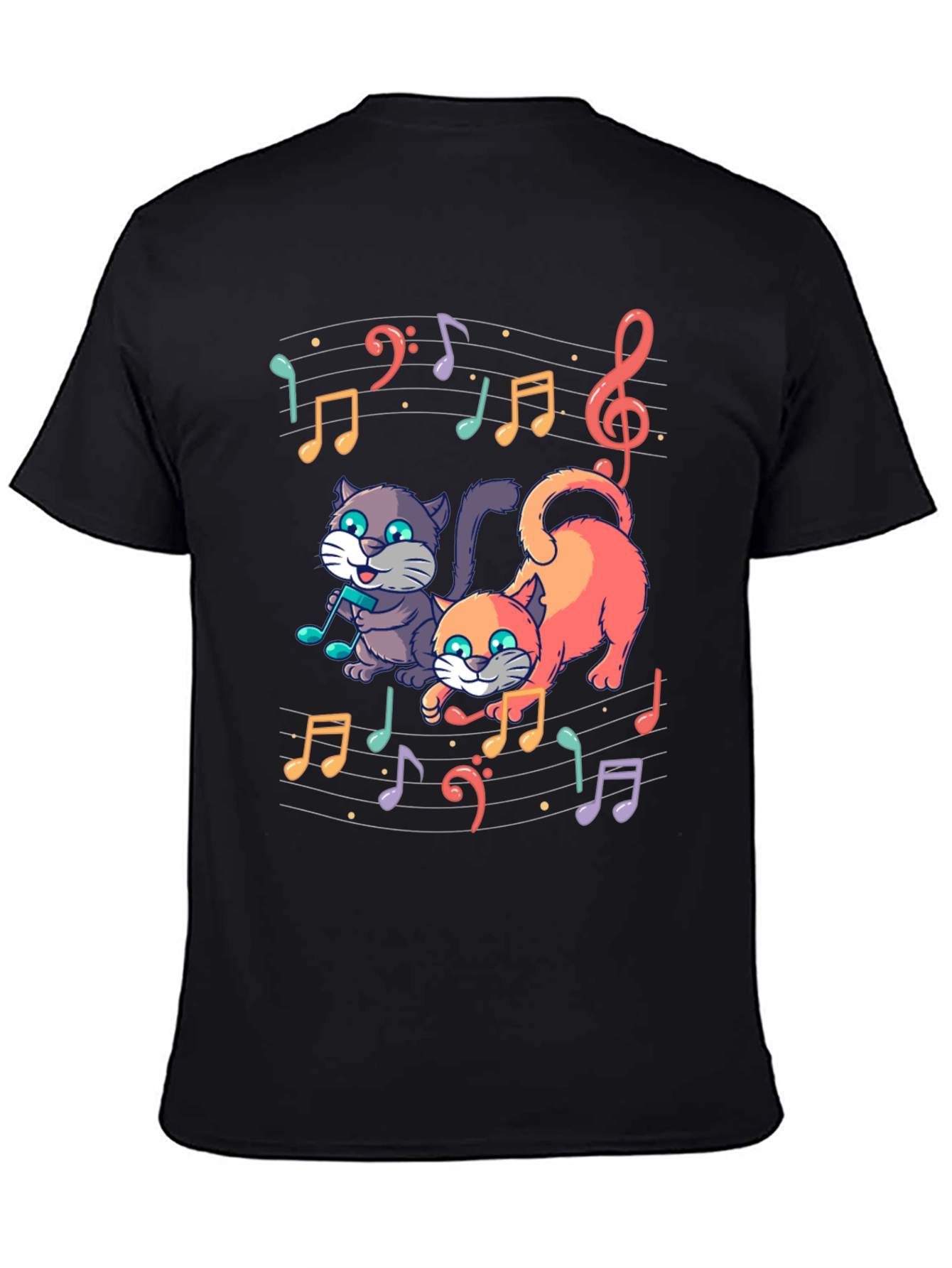 Musical Cats Graphic Tee - Unique Design