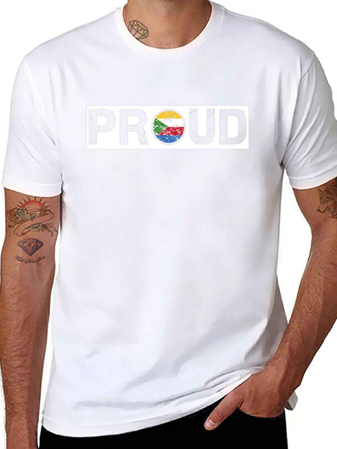 Proud Comoros Flag T-Shirt Black