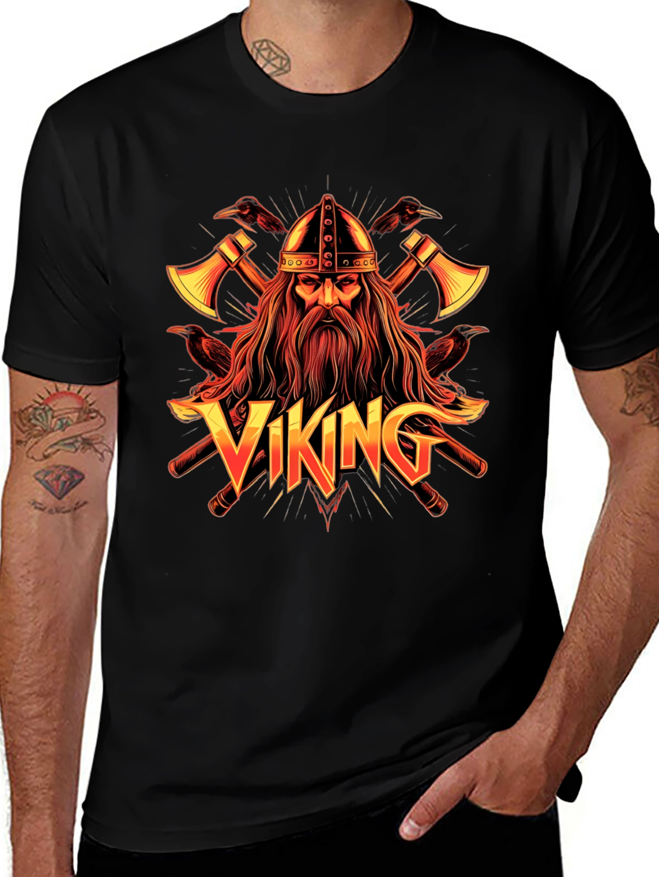 Viking Graphic Tee - Nordic Warrior Design