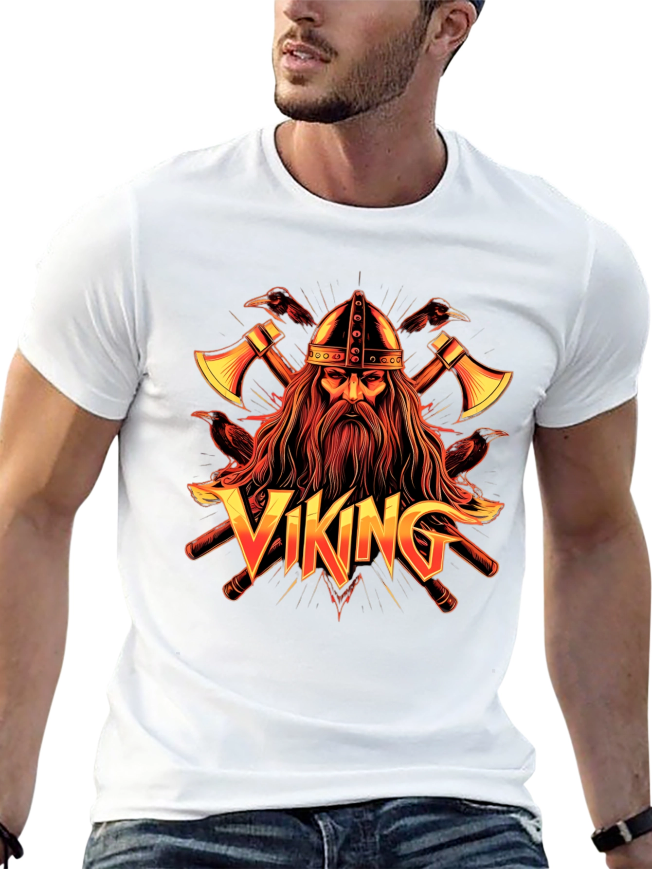 Viking Graphic Tee - Nordic Warrior Design
