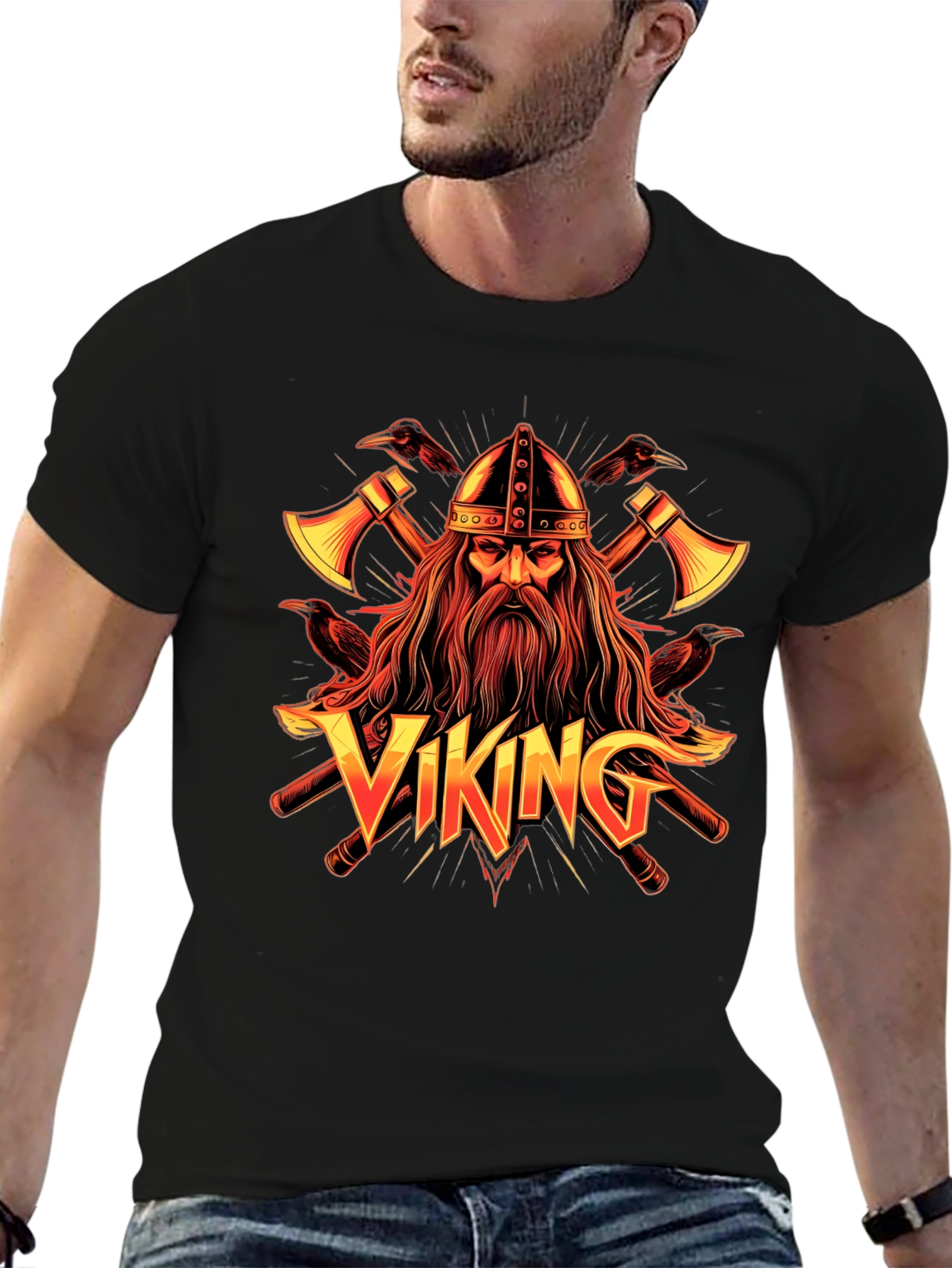 Viking Graphic Tee - Nordic Warrior Design