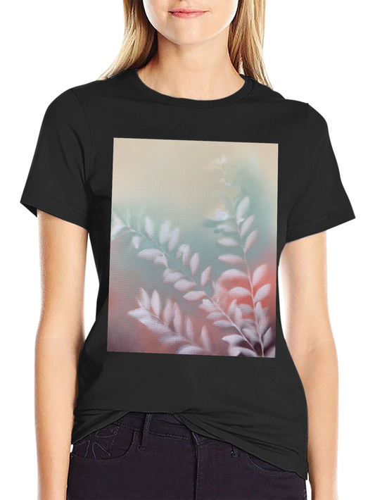 Botanical Print Mens Black T-Shirt