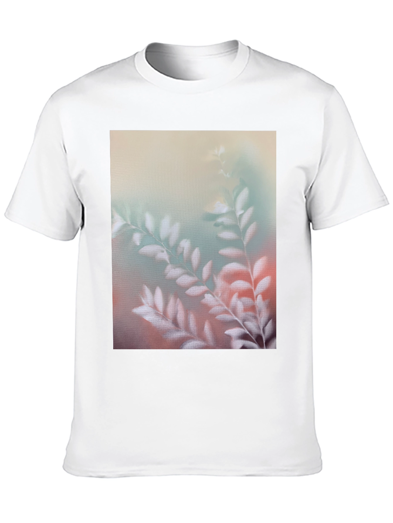 Botanical Print Mens Black T-Shirt