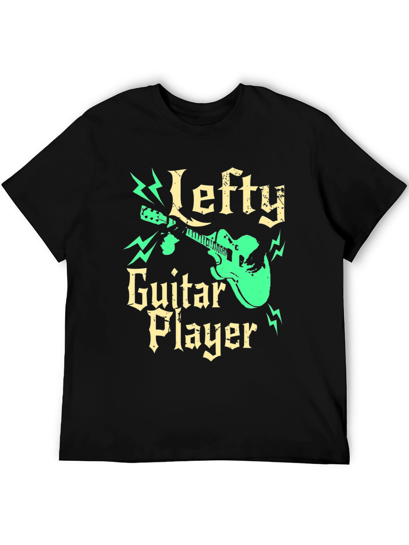 Lefty Guitar Player Black Graphic Tee