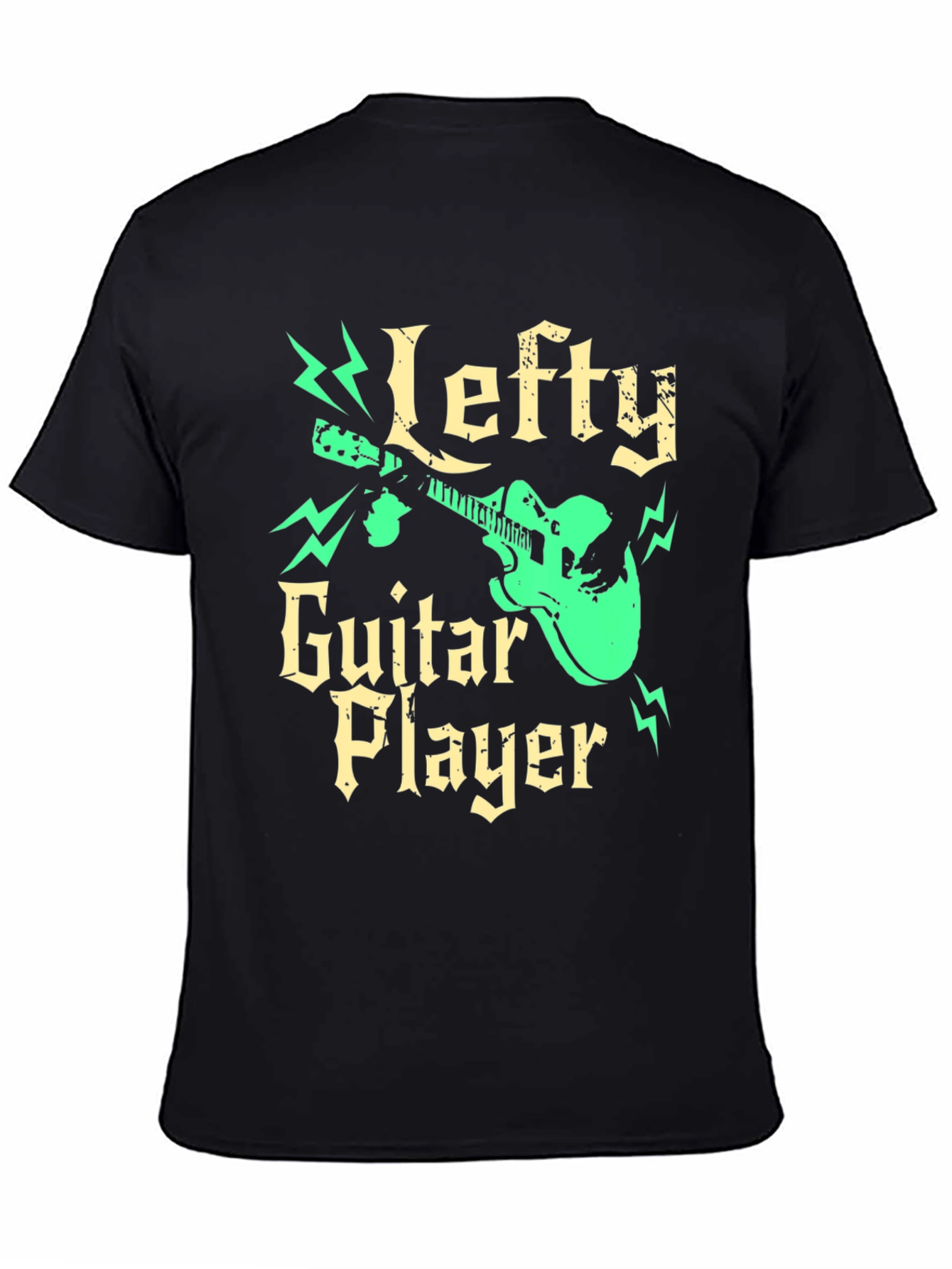 Lefty Guitar Player Black Graphic Tee