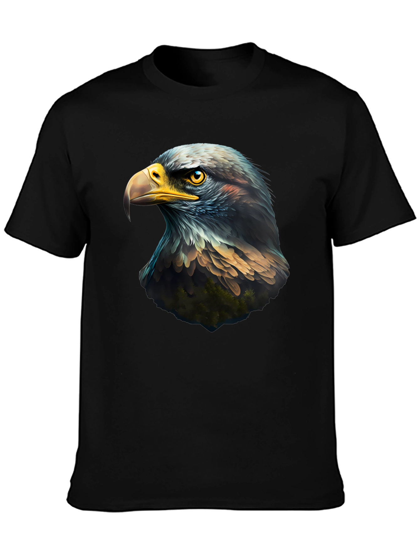 Eagle Head Graphic Black T-Shirt