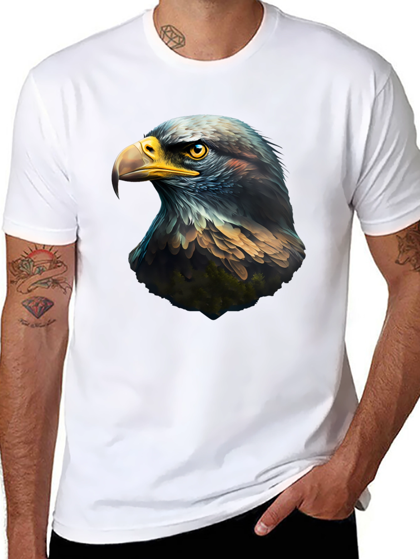 Eagle Head Graphic Black T-Shirt