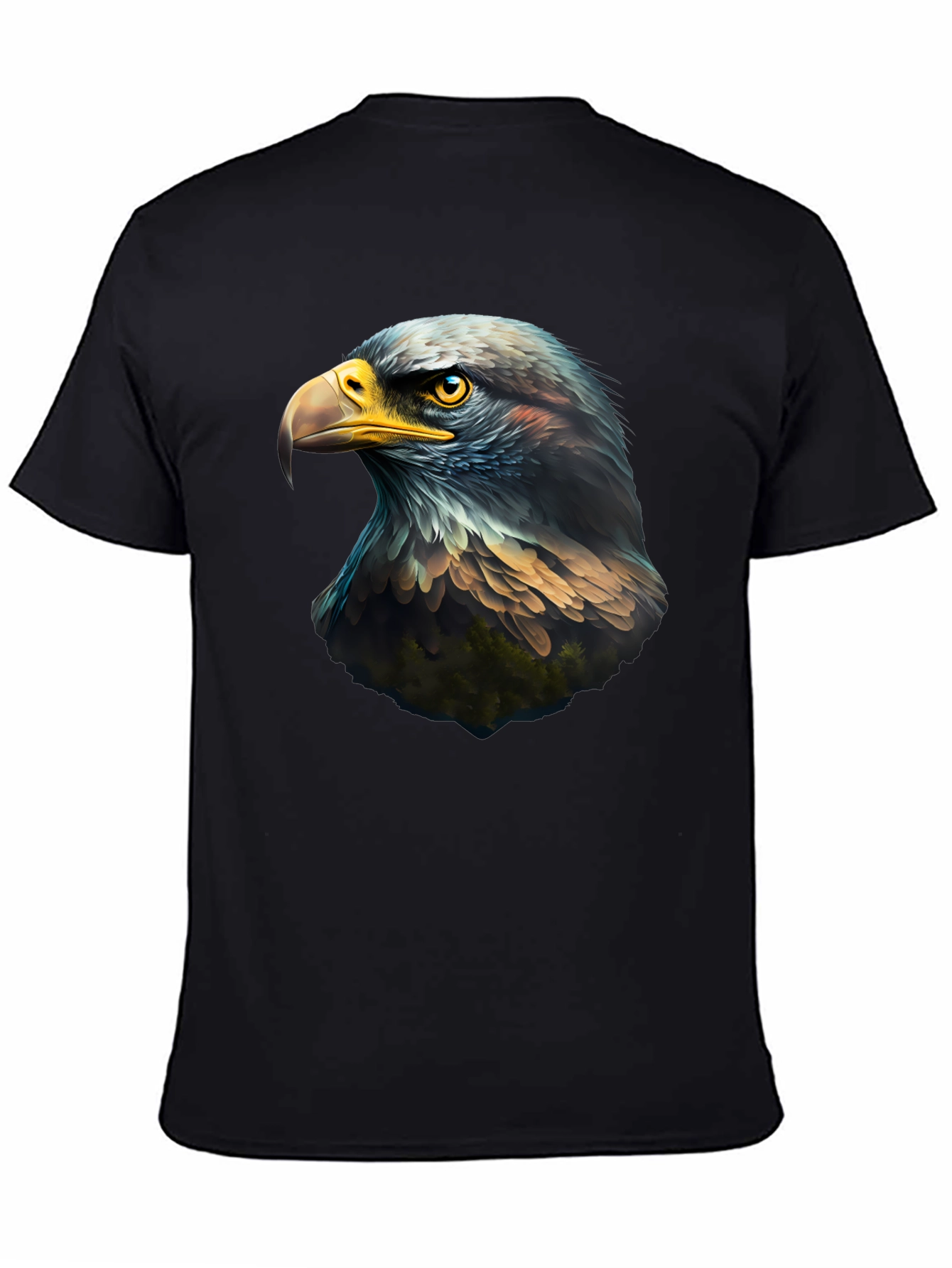 Eagle Head Graphic Black T-Shirt