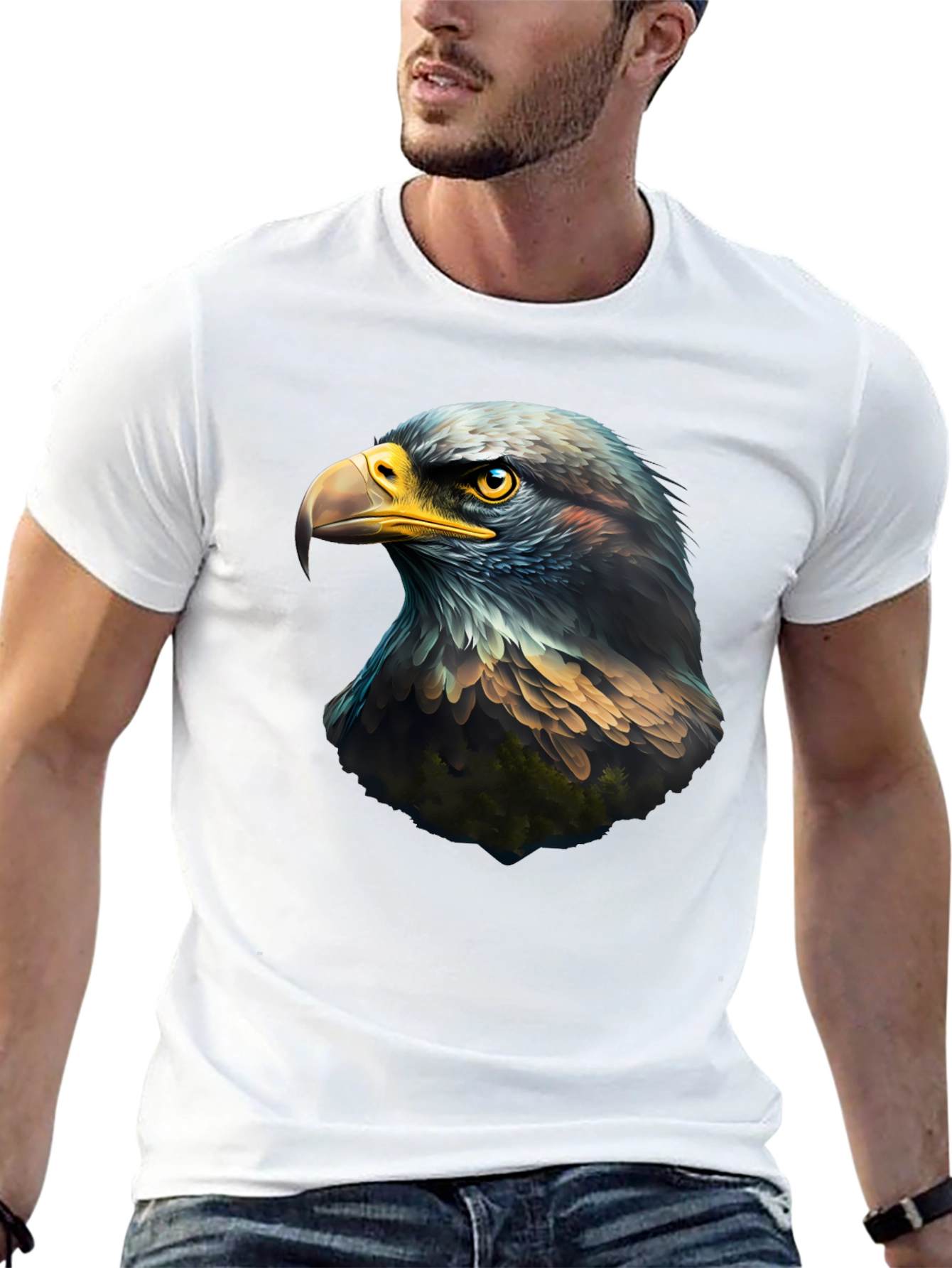 Eagle Head Graphic Black T-Shirt