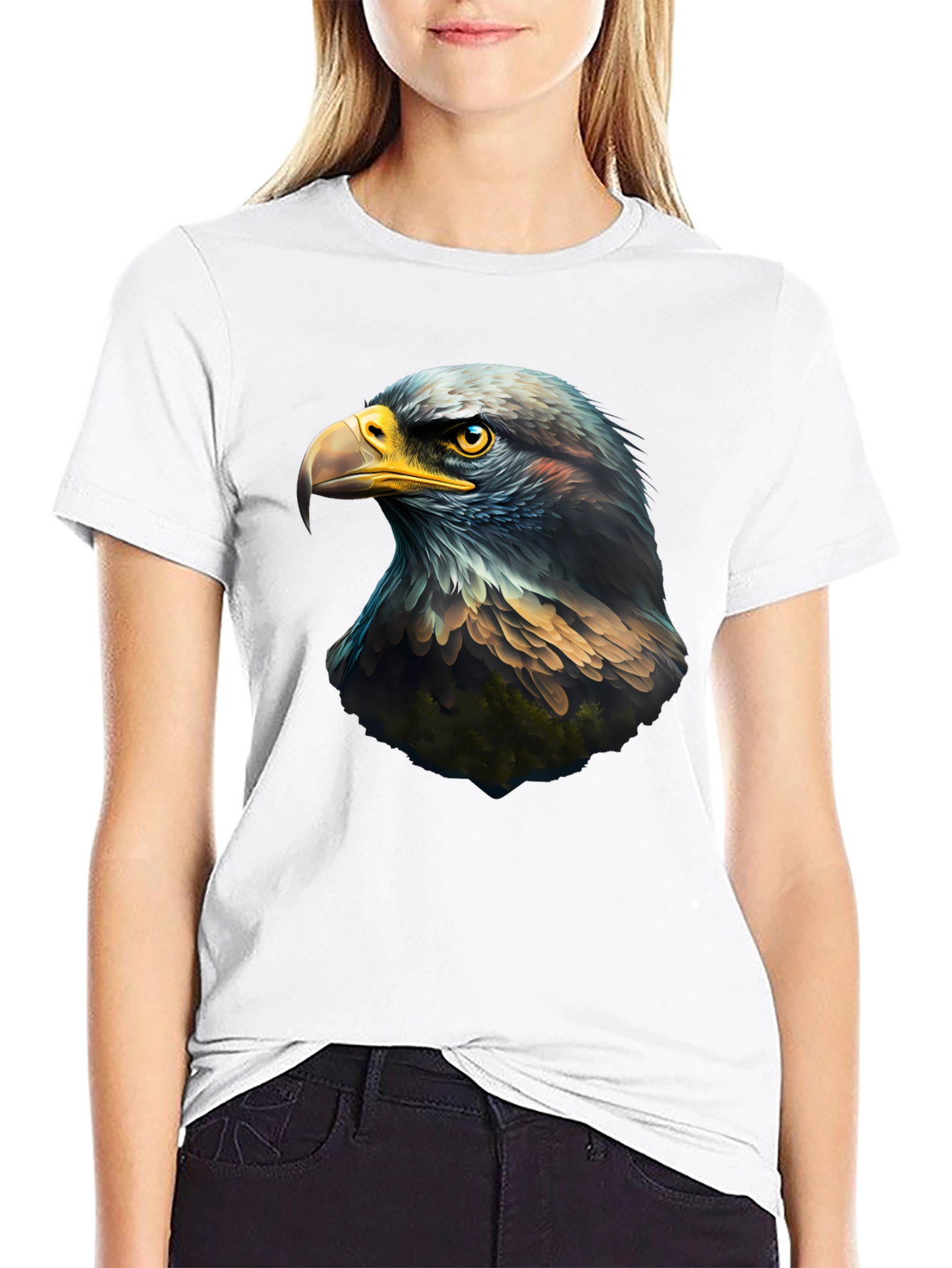 Eagle Head Graphic Black T-Shirt