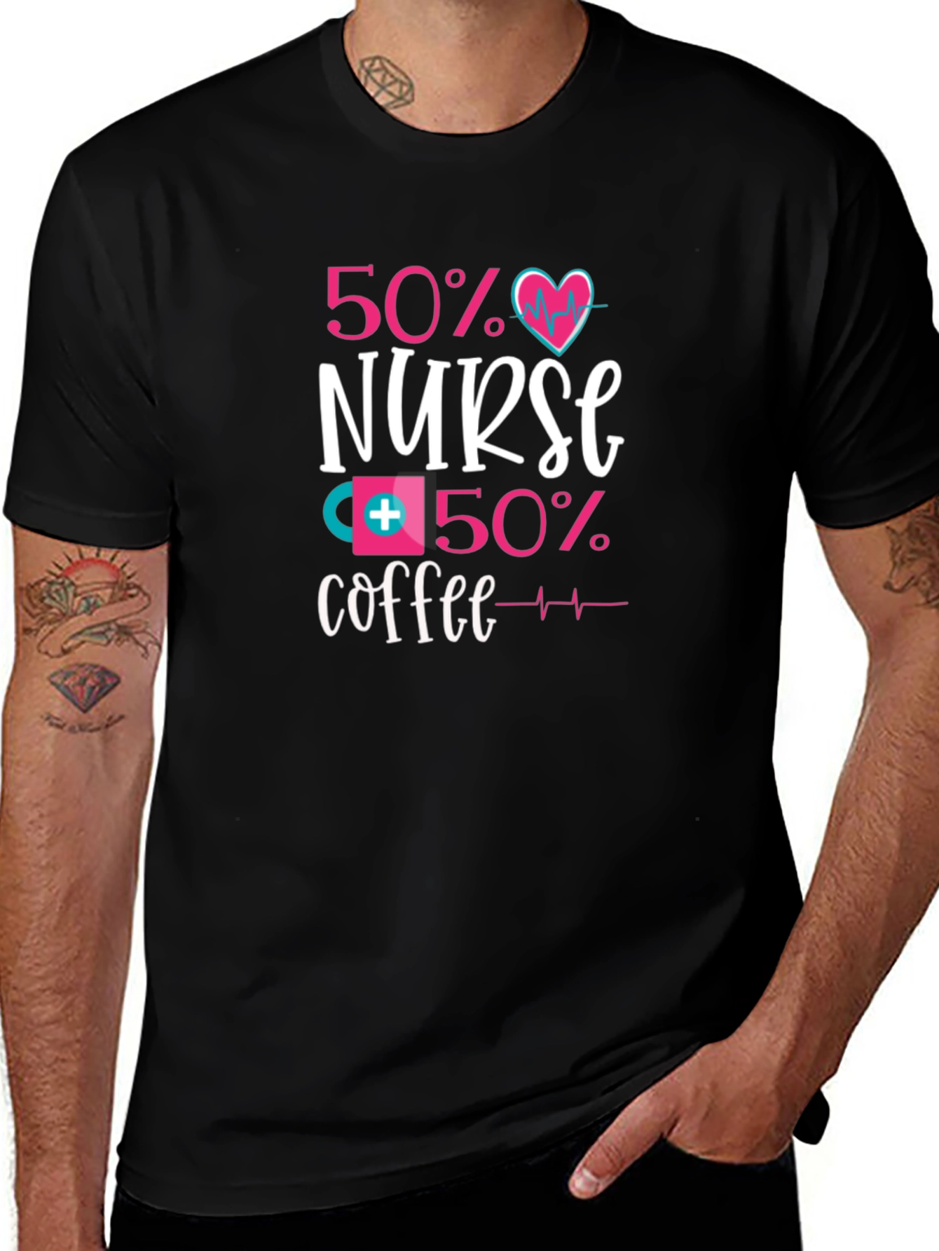 50% Nurse 50% Coffee Graphic Tee - Unisex