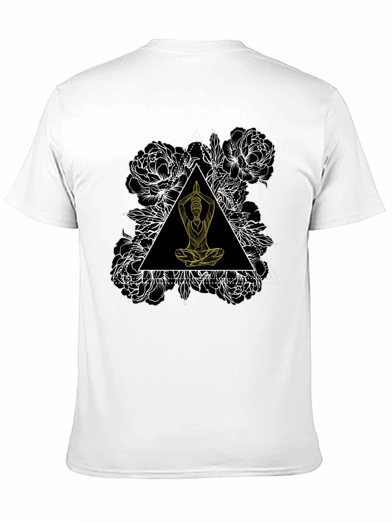 Yoga Floral Triangle Graphic Tee - Black