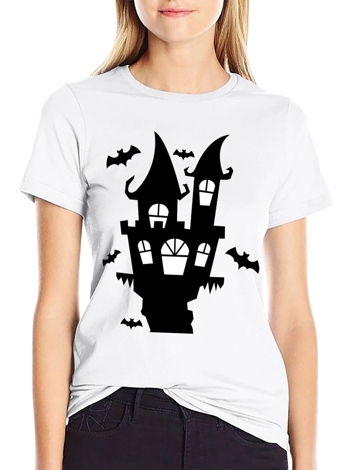 Spooky Haunted House Graphic Tee