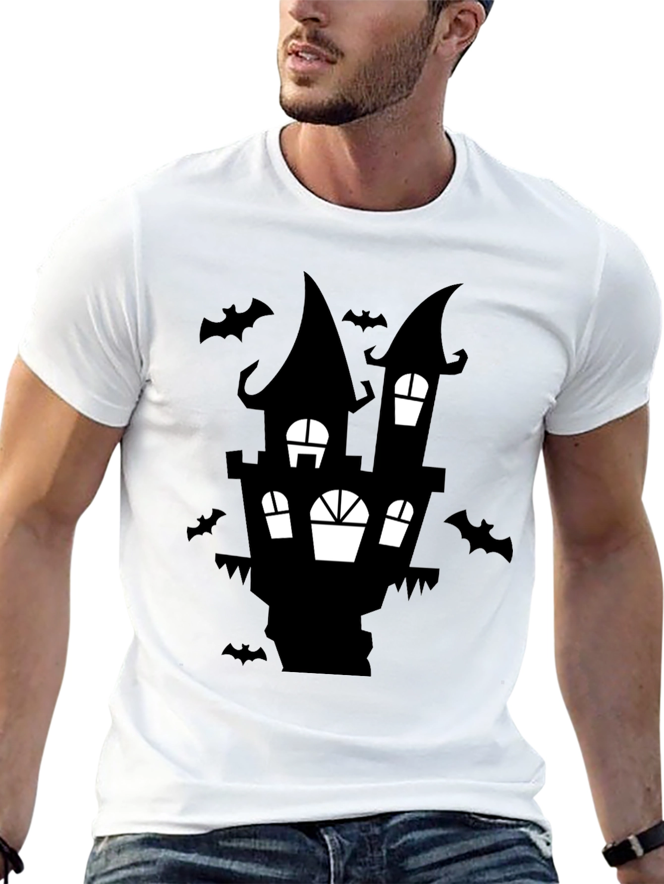 Spooky Haunted House Graphic Tee